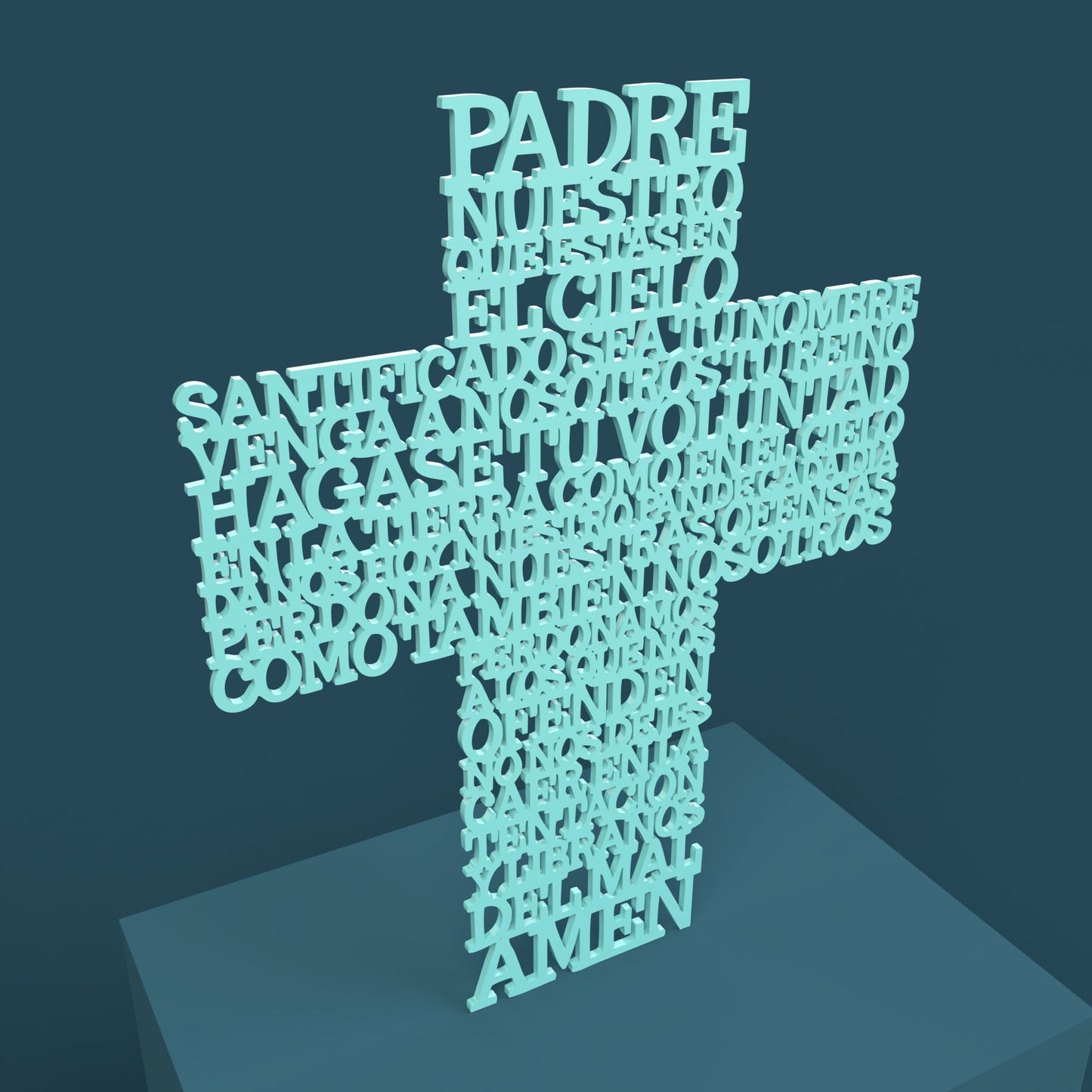 Cruz Padre Nuestro (Lord's Prayer in Spanish) -Laser Cut File - The X Laser Files