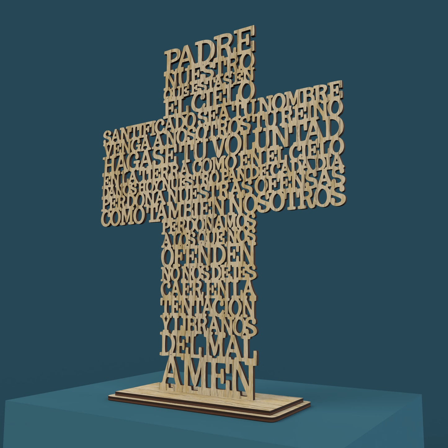 Cruz Padre Nuestro (Lord's Prayer in Spanish) -Laser Cut File - The X Laser Files