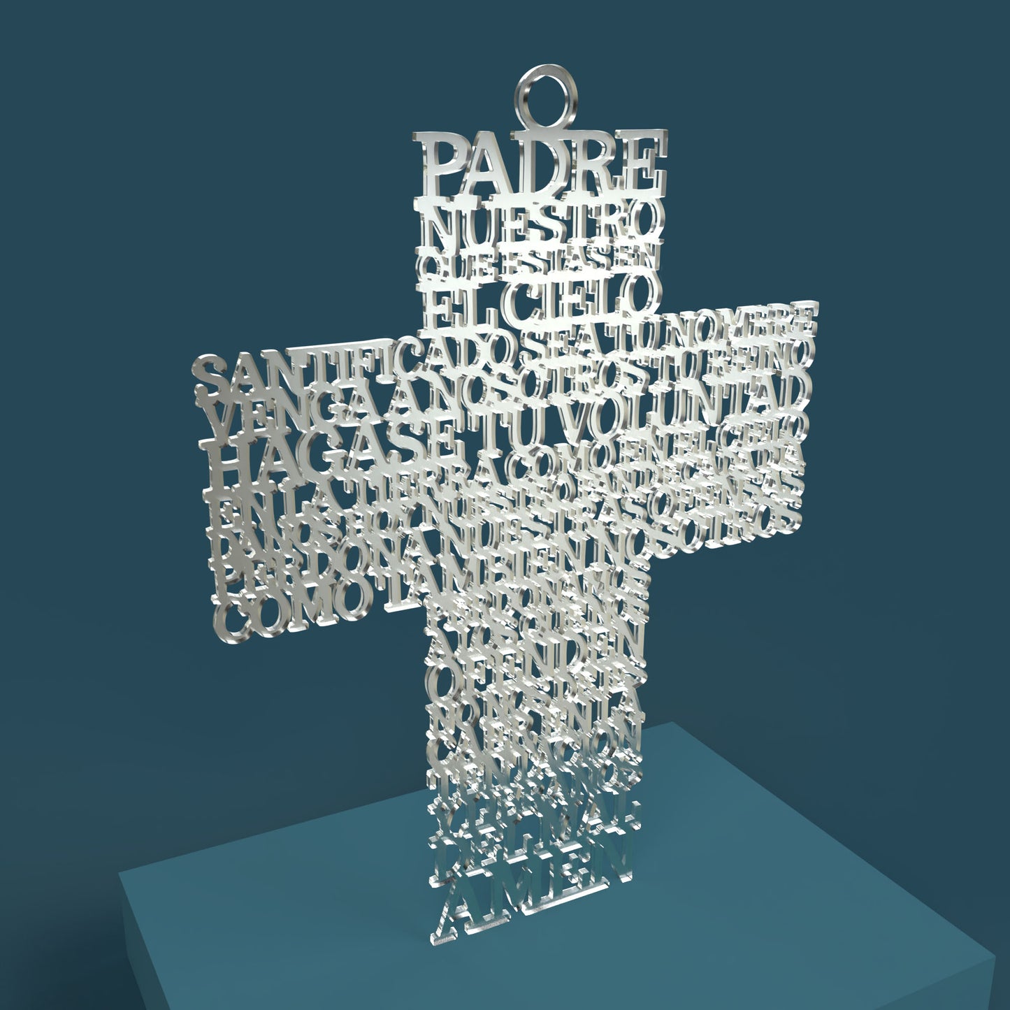 Cruz Padre Nuestro (Lord's Prayer in Spanish) -Laser Cut File - The X Laser Files