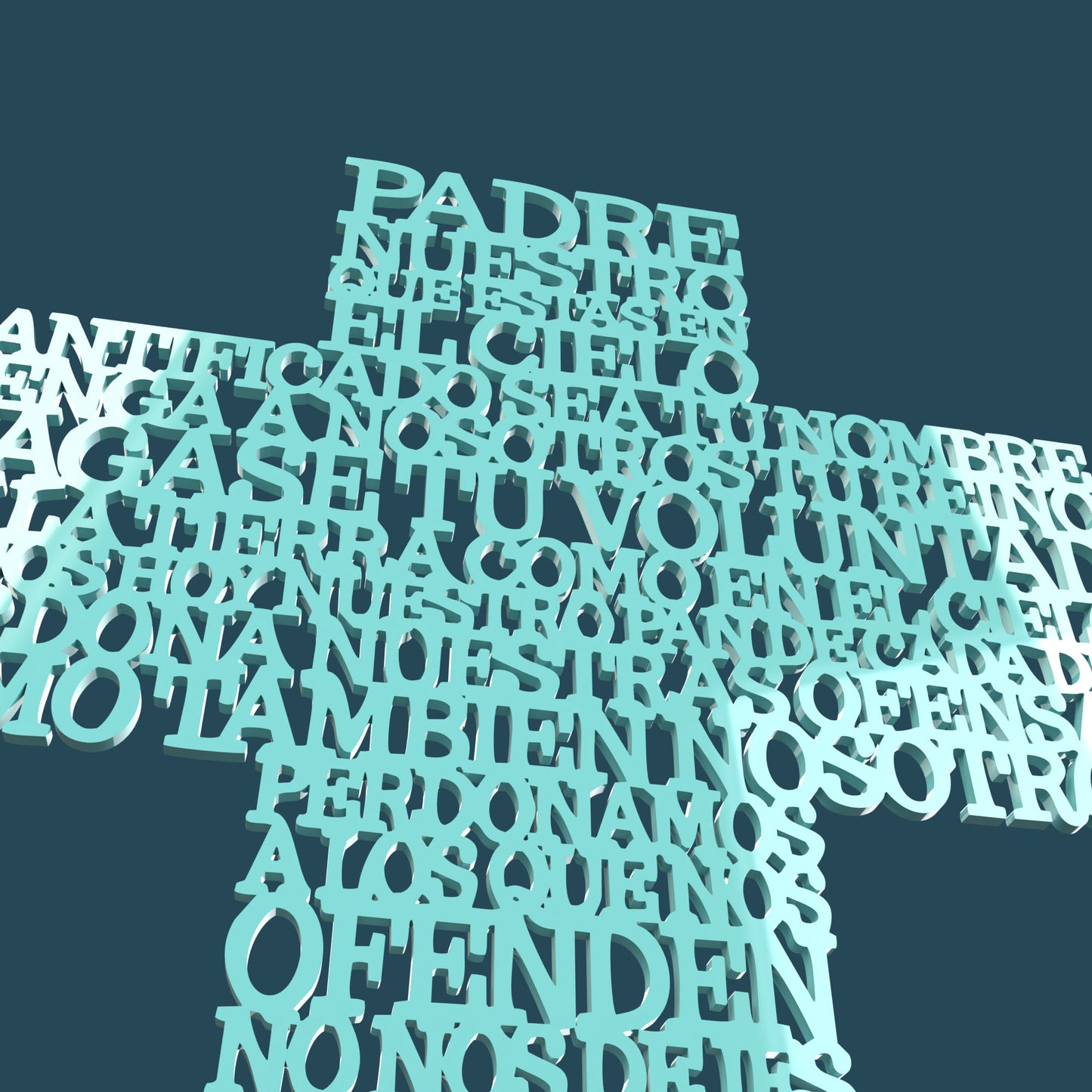 Cruz Padre Nuestro (Lord's Prayer in Spanish) -Laser Cut File - The X Laser Files