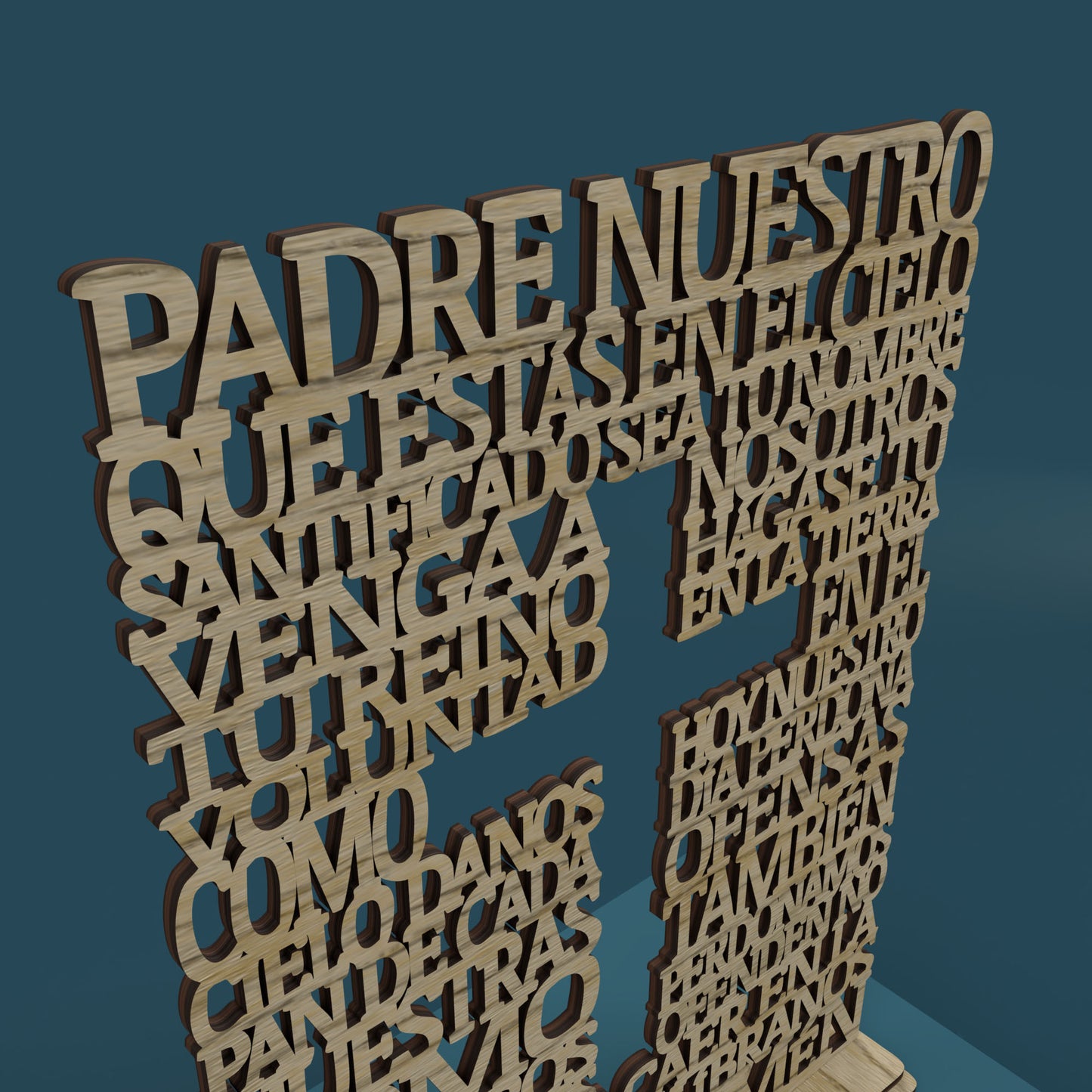 Padre Nuestro Square with Cross -Laser Cut File - The X Laser Files