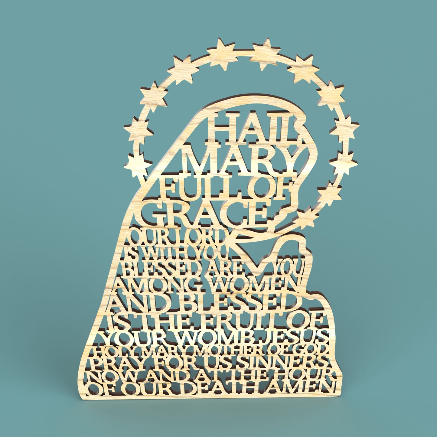 Hail Mary Virgin Modern Version -Laser Cut File - The X Laser Files