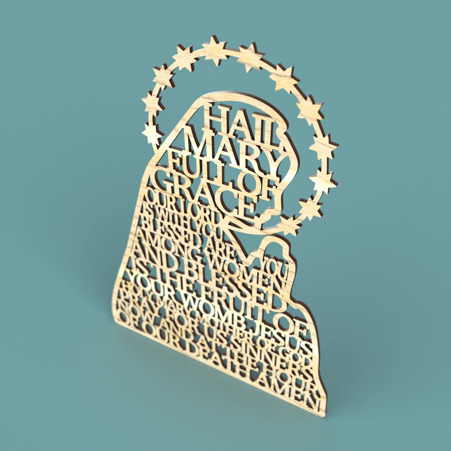 Hail Mary Virgin Modern Version -Laser Cut File - The X Laser Files