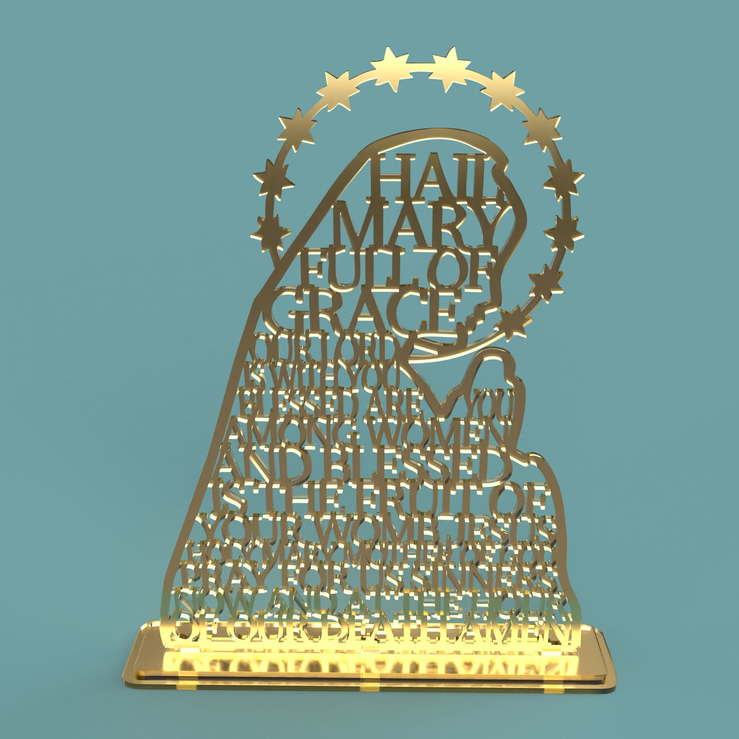 Hail Mary Virgin Modern Version -Laser Cut File - The X Laser Files