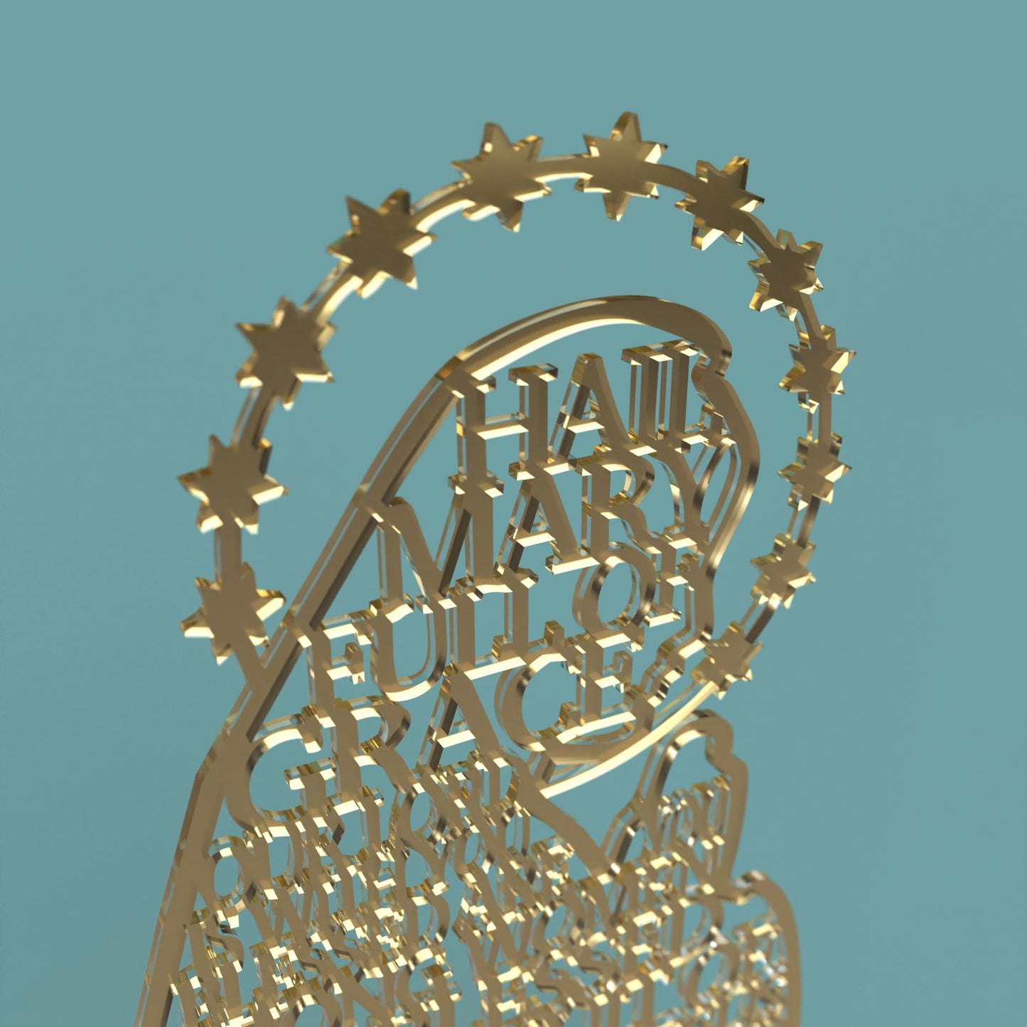 Hail Mary Virgin Modern Version -Laser Cut File - The X Laser Files