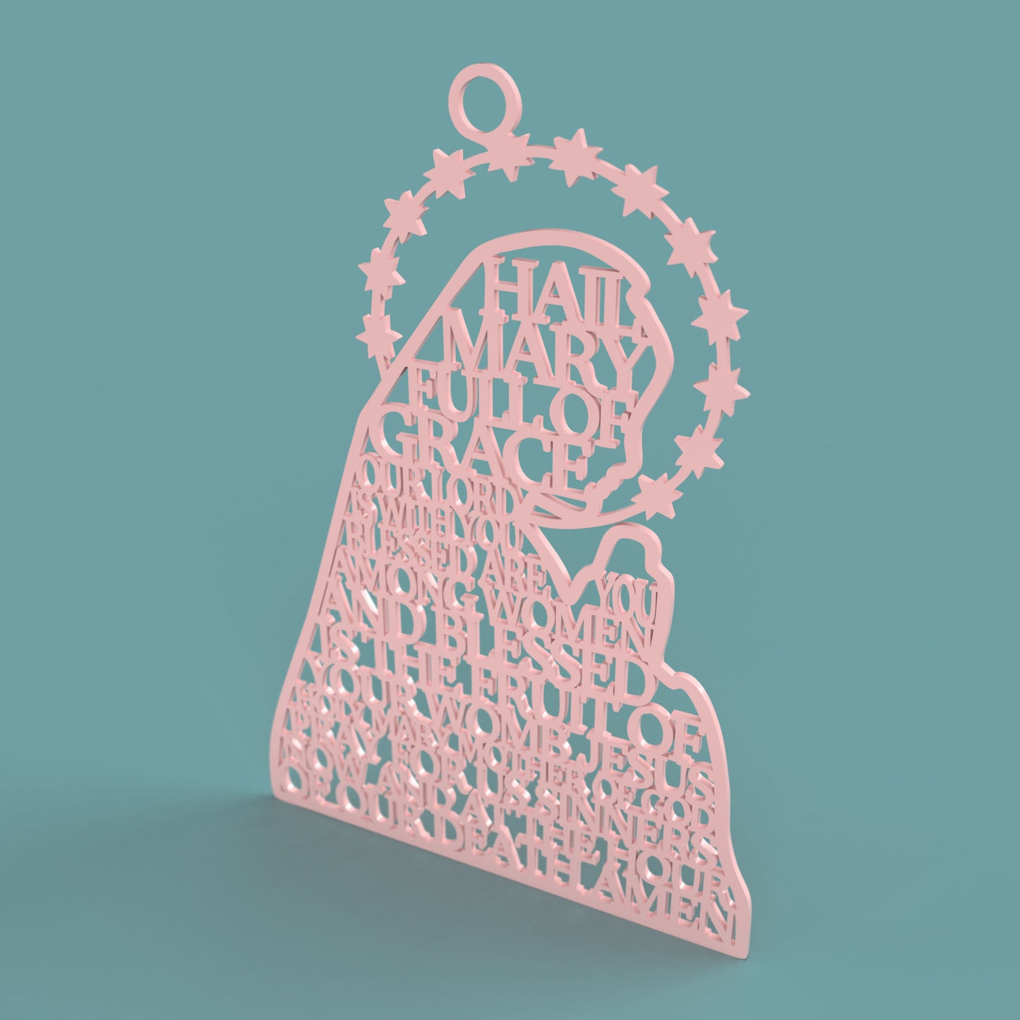 Hail Mary Virgin Modern Version -Laser Cut File - The X Laser Files