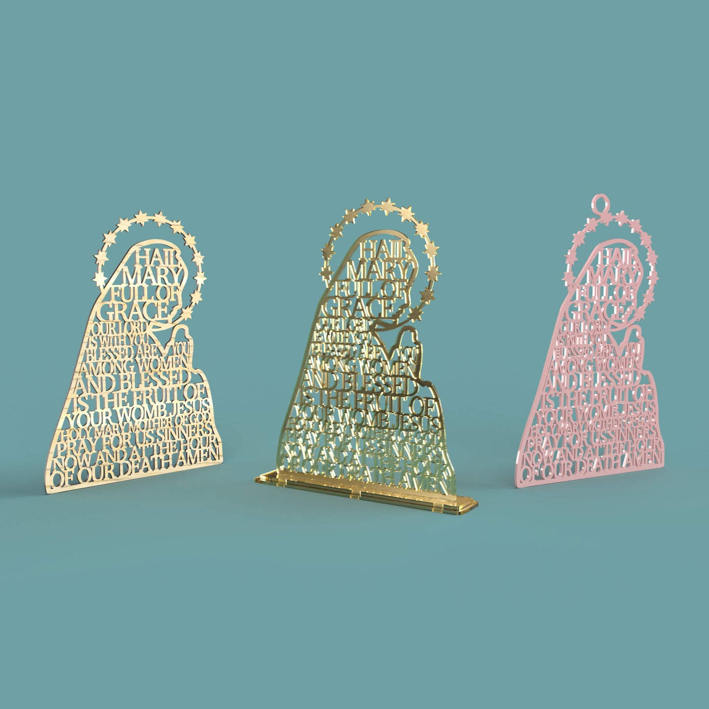 Hail Mary Virgin Modern Version -Laser Cut File - The X Laser Files