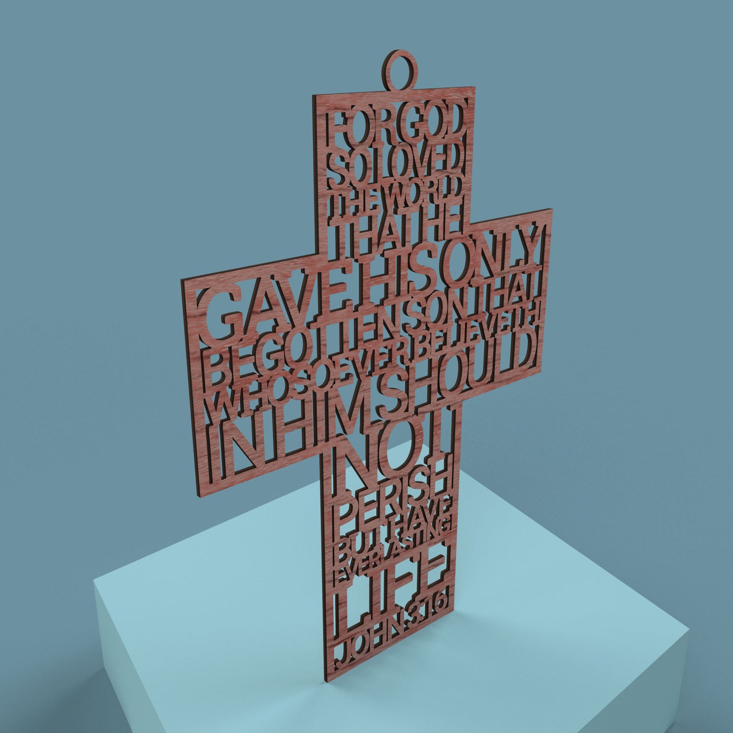 John 3:16 For God so loved the world Cross -Laser Cut File - The X Laser Files