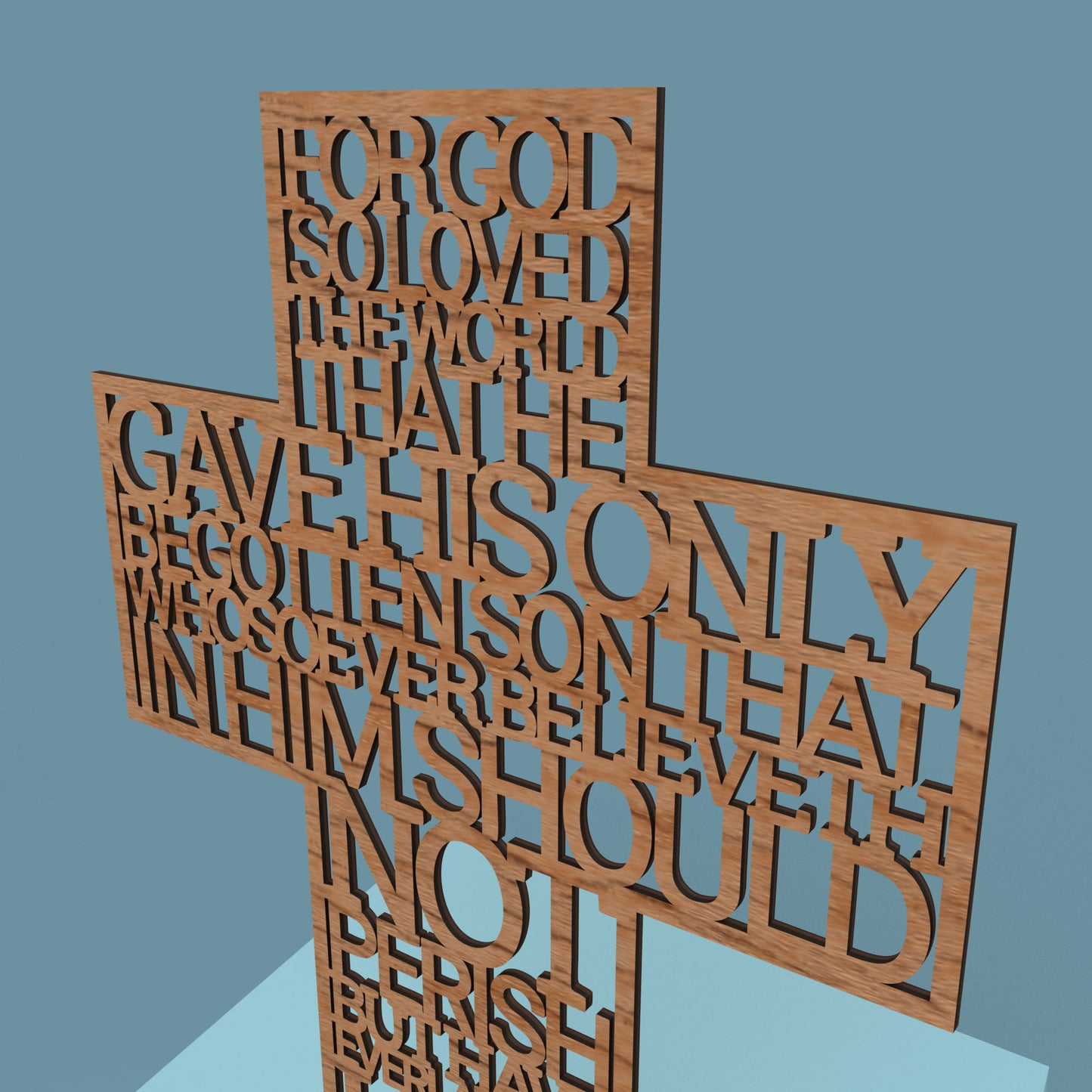 John 3:16 For God so loved the world Cross -Laser Cut File - The X Laser Files