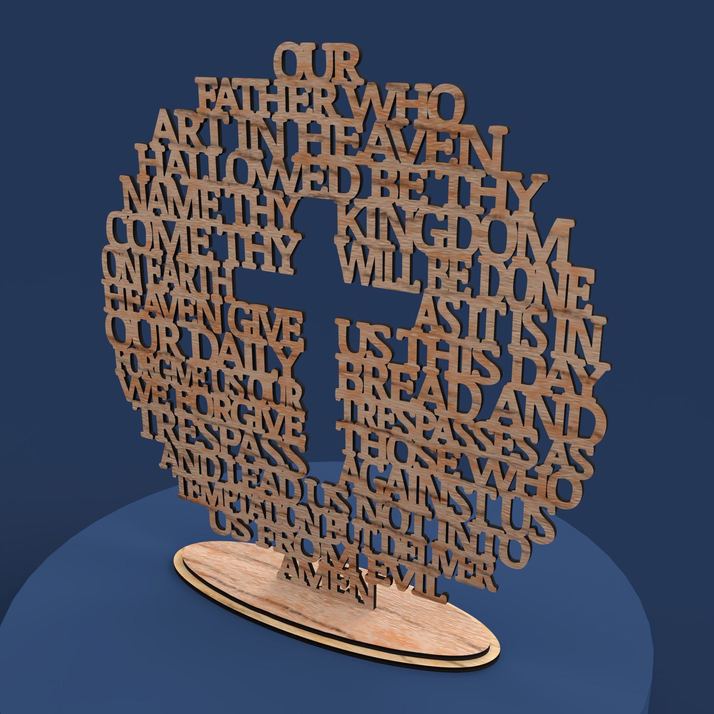 Lord's Prayer (Our Father) Circle Traditional Version -Laser Cut File - The X Laser Files