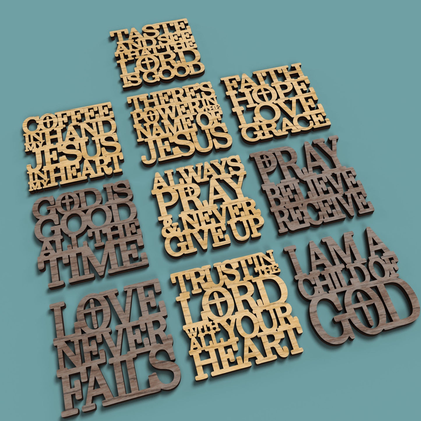 Christian Coasters - Laser Cut File - svg dxf pdf eps ai The X Laser Files
