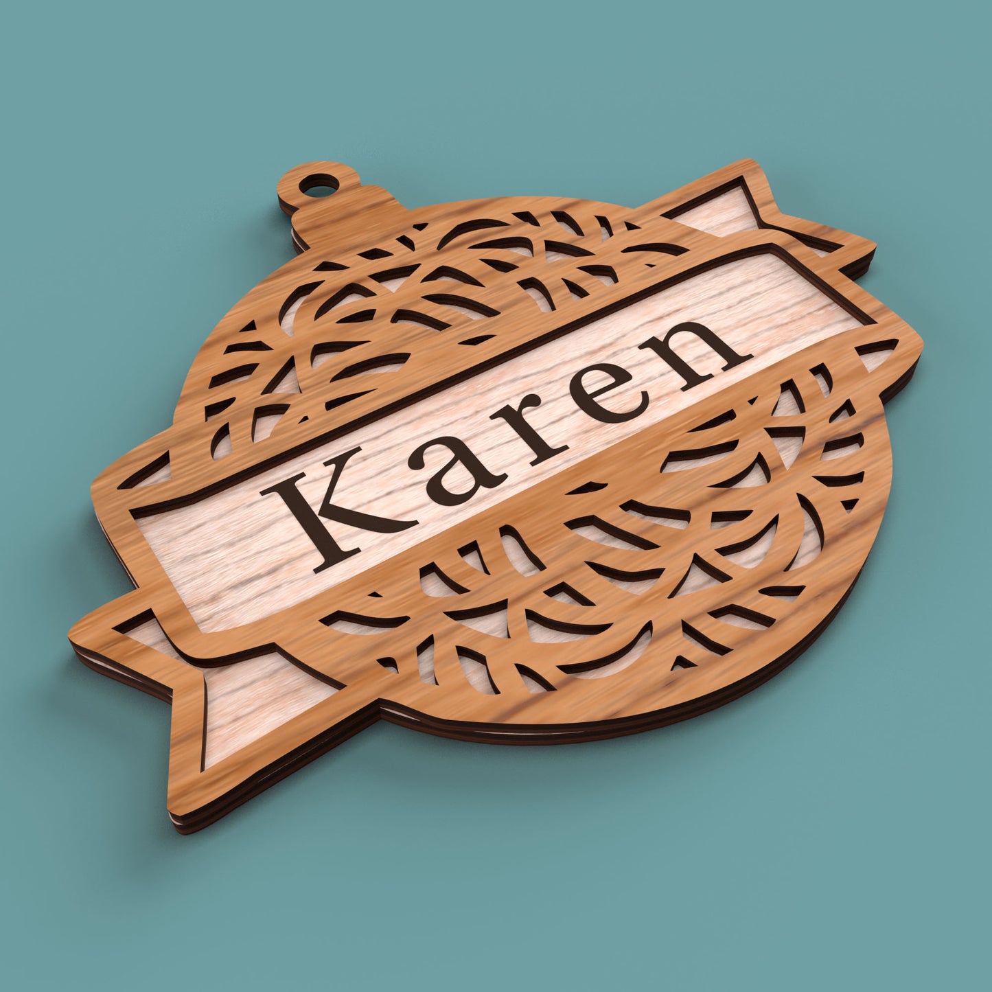 Customizable Christmas Ornaments - Laser Cut File - svg dxf pdf eps ai The X Laser Files