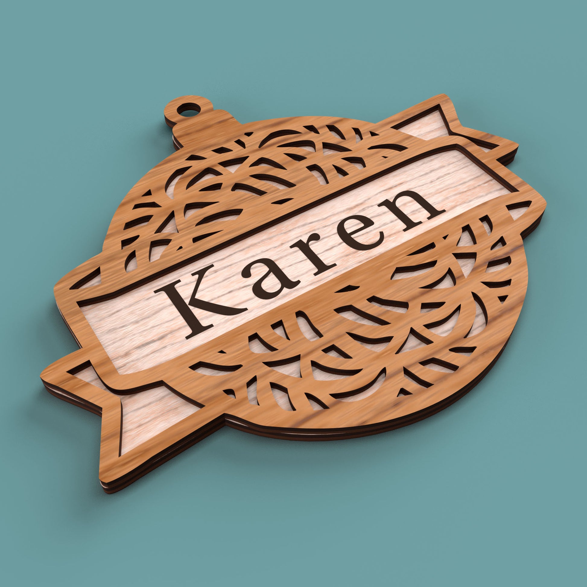 Customizable Christmas Ornaments -Laser Cut File - The X Laser Files