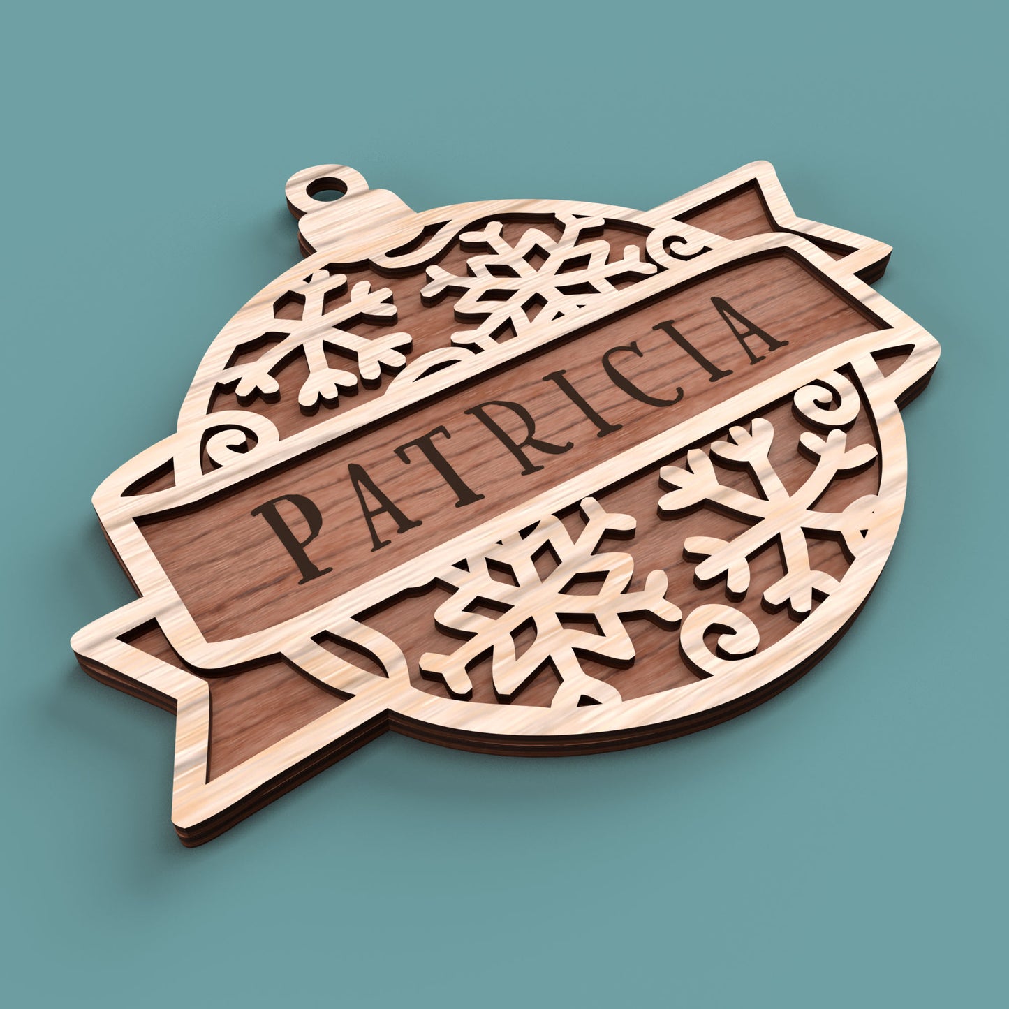 Customizable Christmas Ornaments - Laser Cut File - svg dxf pdf eps ai The X Laser Files