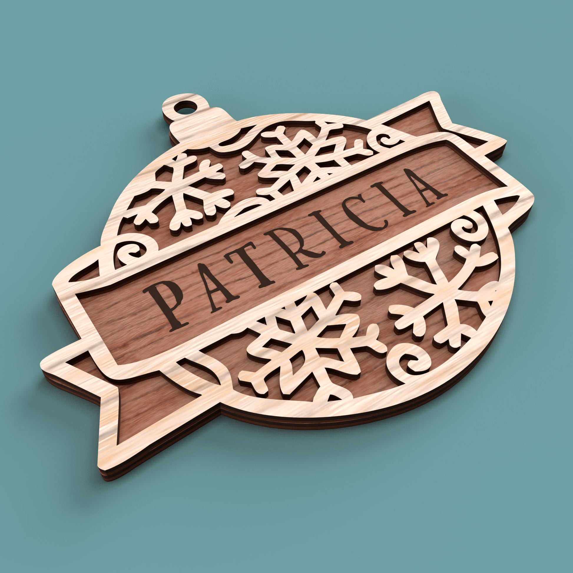 Customizable Christmas Ornaments -Laser Cut File - The X Laser Files