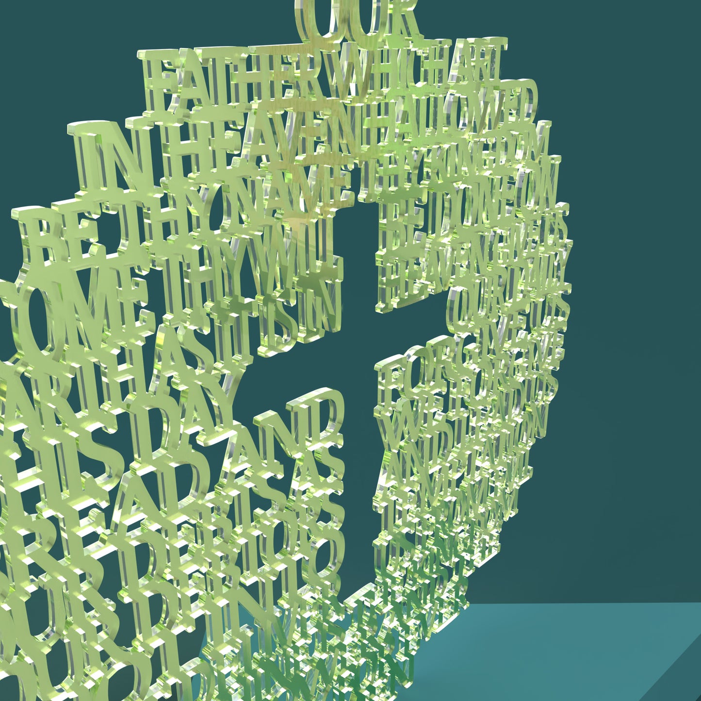 Lord's Prayer (Our Father) Circle with Cross (King James Version) -Laser Cut File - The X Laser Files