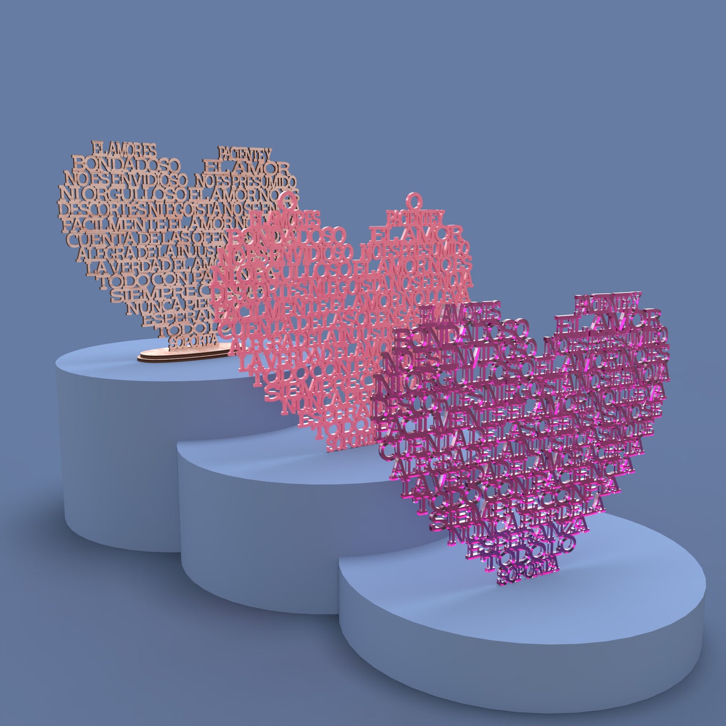 Corazón El Amor es Paciente -Laser Cut File - The X Laser Files