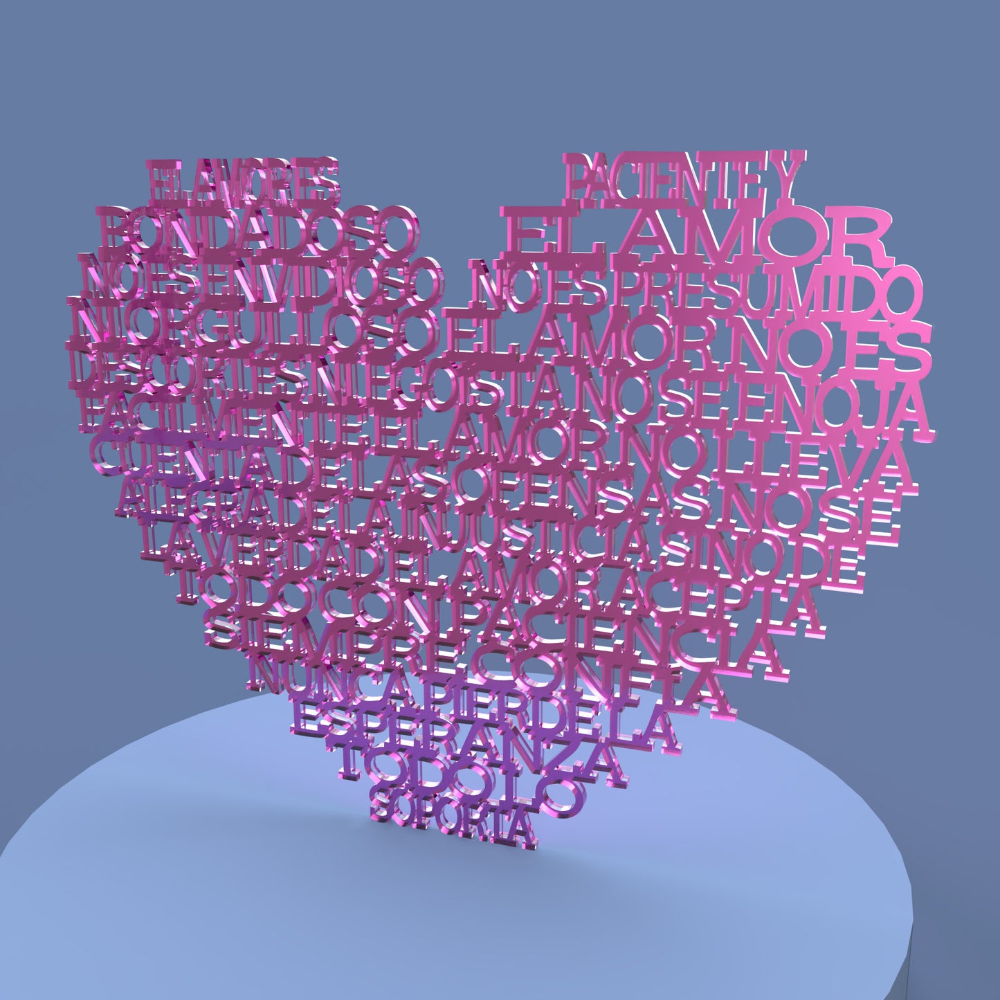 Corazón El Amor es Paciente -Laser Cut File - The X Laser Files