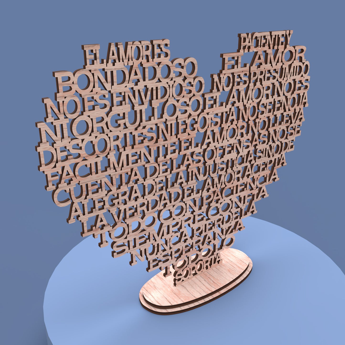 Corazón El Amor es Paciente -Laser Cut File - The X Laser Files