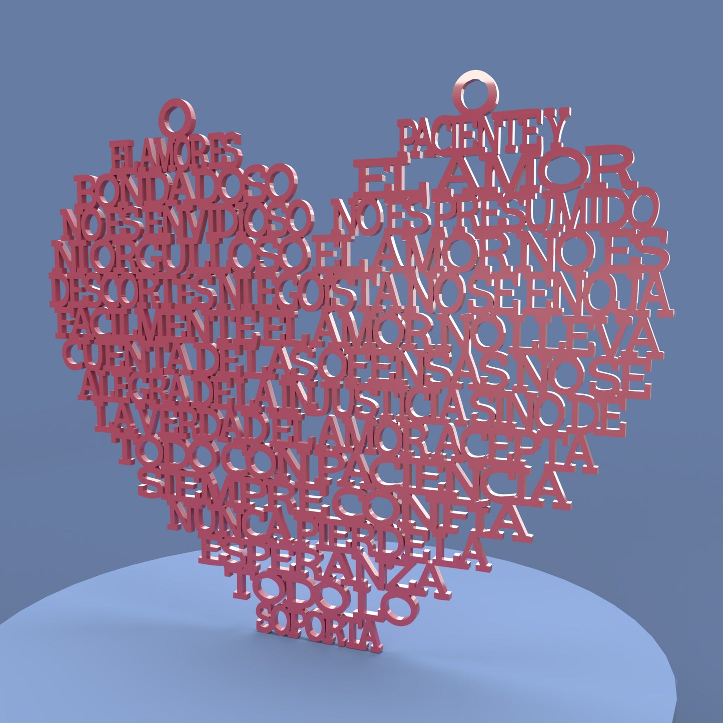 Corazón El Amor es Paciente -Laser Cut File - The X Laser Files