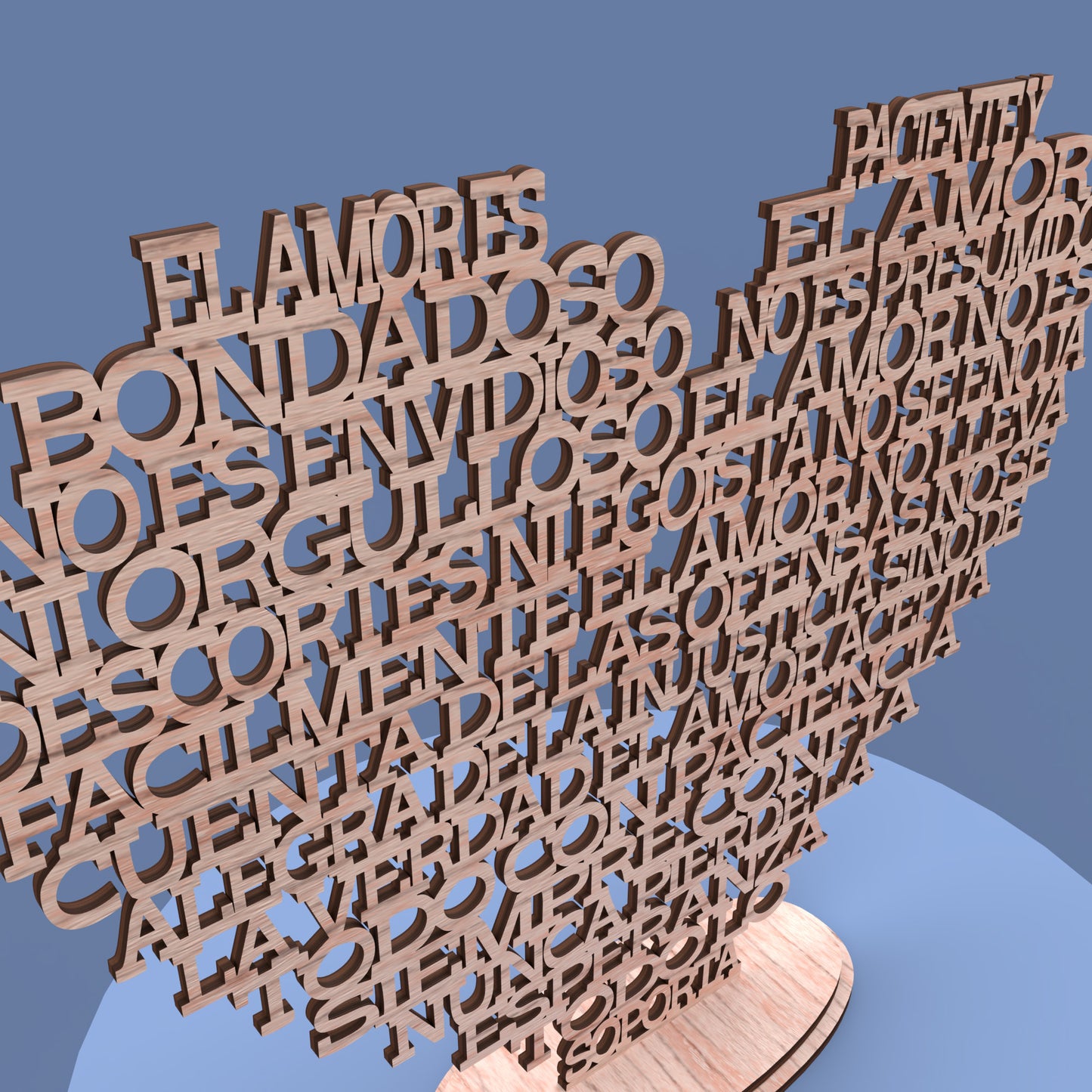 Corazón El Amor es Paciente -Laser Cut File - The X Laser Files