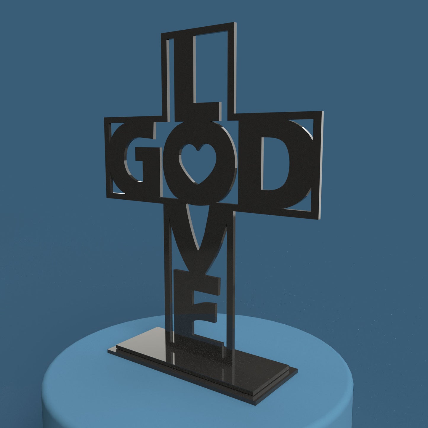 God is Love Cross -Laser Cut File - The X Laser Files