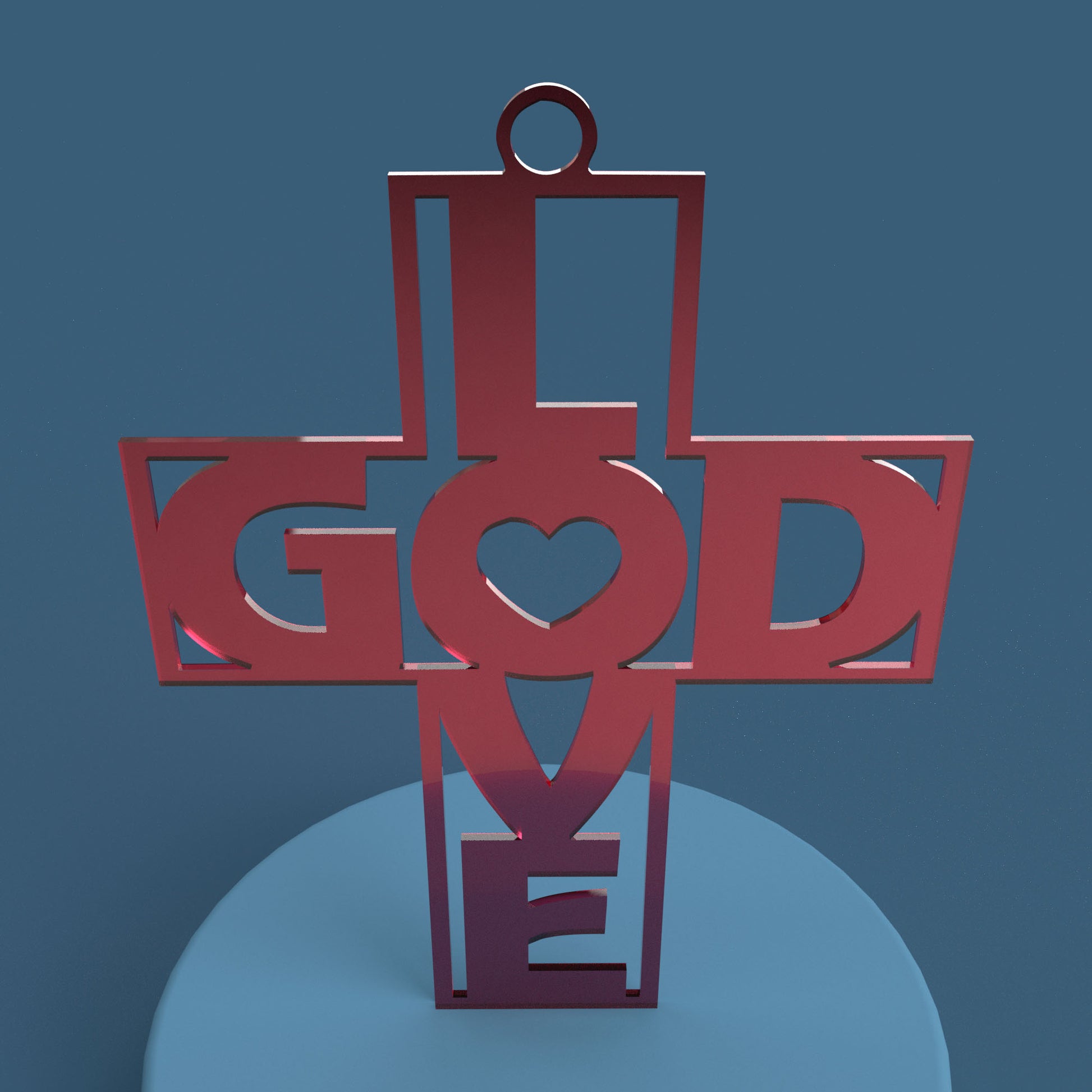 God is Love Cross -Laser Cut File - The X Laser Files