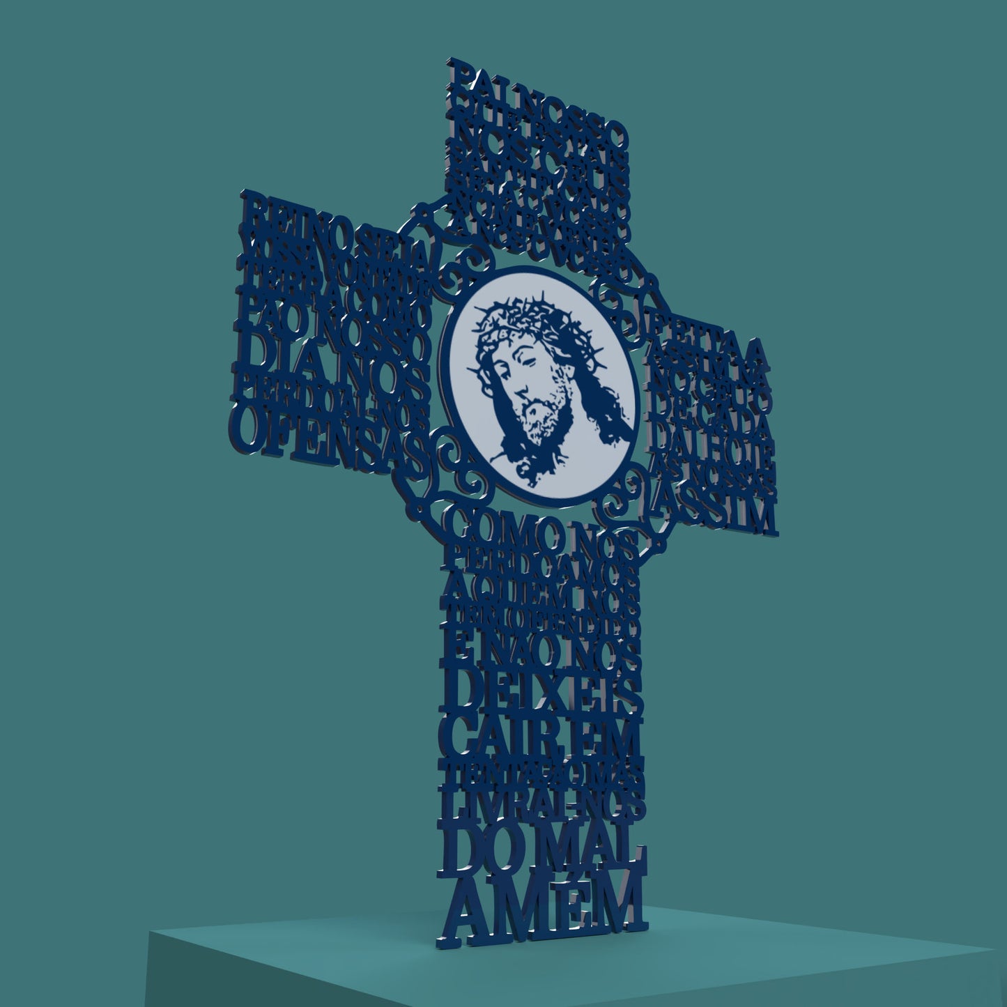 Pai Nosso Cross with Picture -Laser Cut File - The X Laser Files