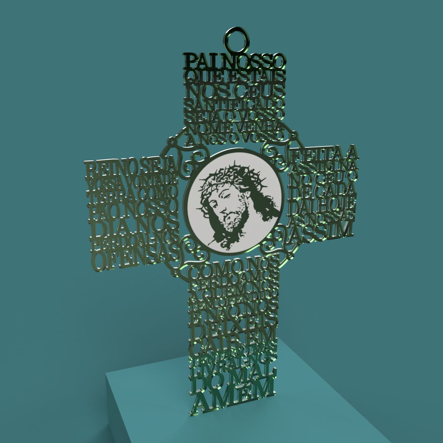 Pai Nosso Cross with Picture -Laser Cut File - The X Laser Files