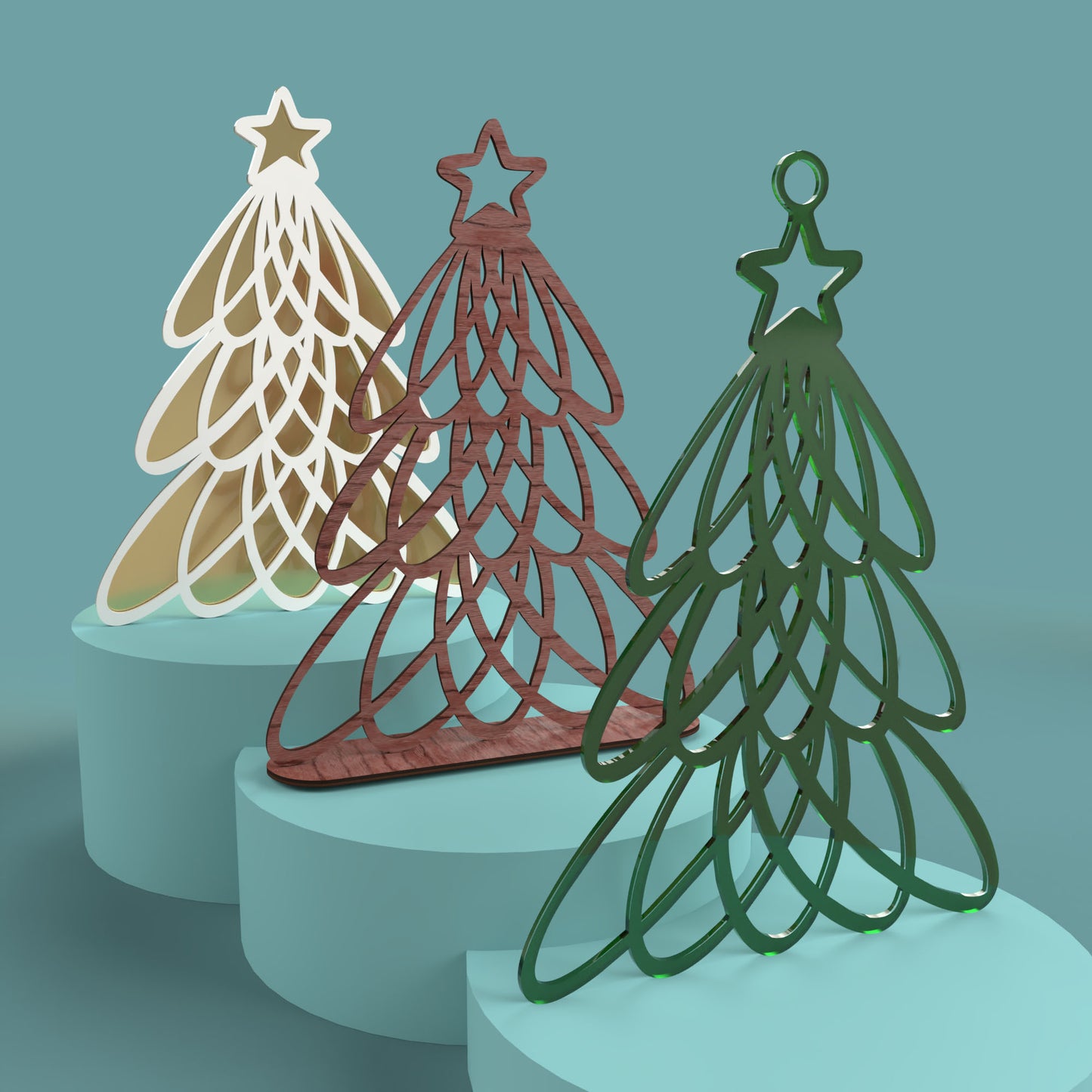 Doodle Christmas Tree - Laser Cut File - svg dxf pdf eps ai The X Laser Files