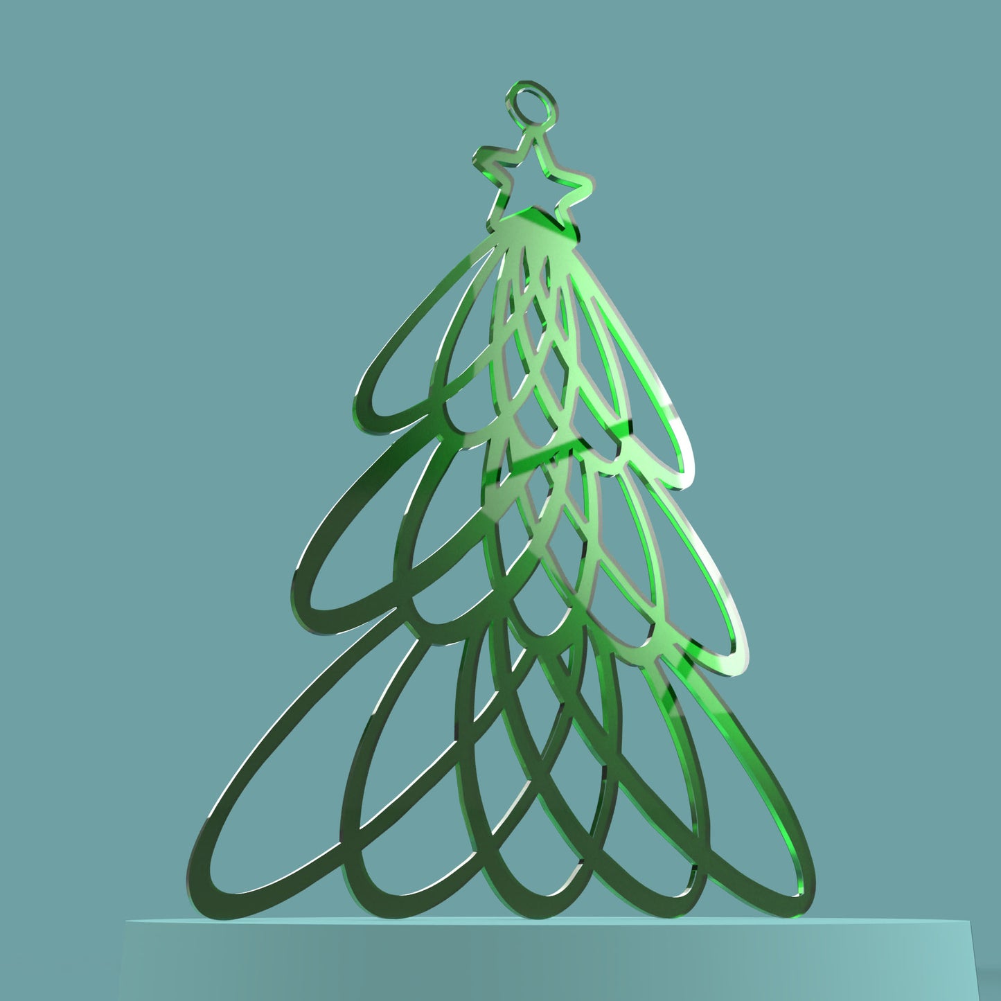 Doodle Christmas Tree - Laser Cut File - svg dxf pdf eps ai The X Laser Files