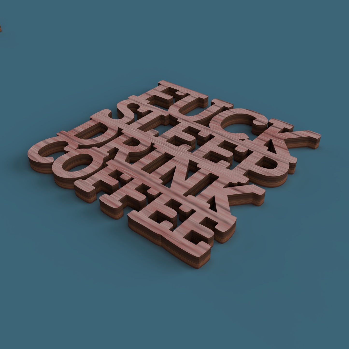 F**k sleep drink coffee Coasters - Laser Cut File - svg dxf pdf eps ai The X Laser Files