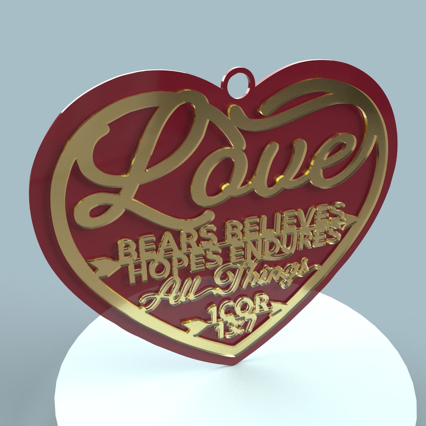 Heart Corinthians 13:7 - Laser Cut File - svg dxf pdf eps ai The X Laser Files
