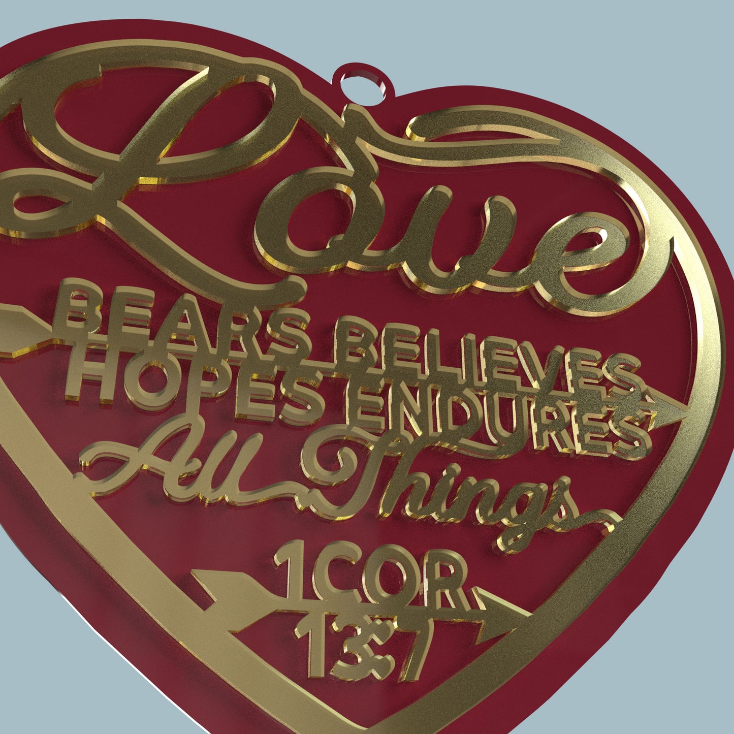 Heart Corinthians 13:7 - Laser Cut File - svg dxf pdf eps ai The X Laser Files