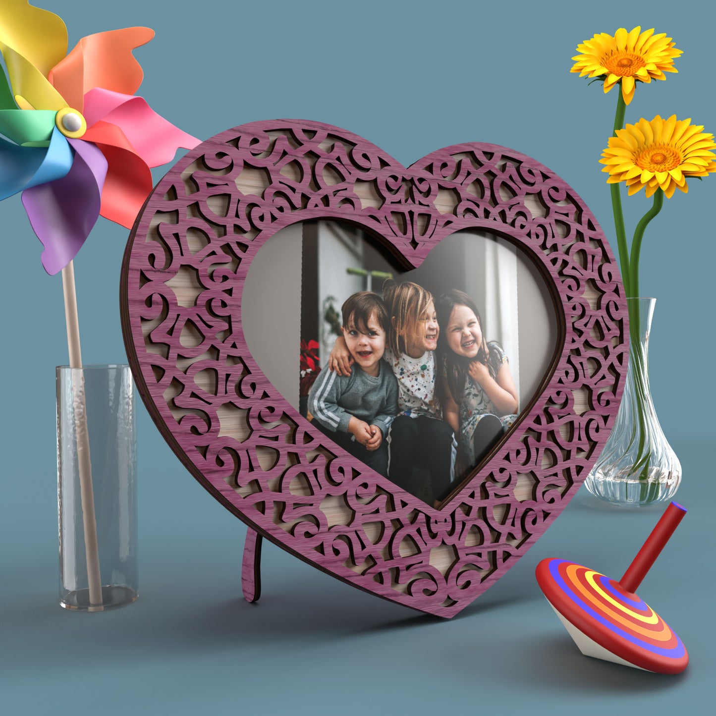 Heart Photo Frame - Laser Cut File - svg dxf pdf eps ai The X Laser Files