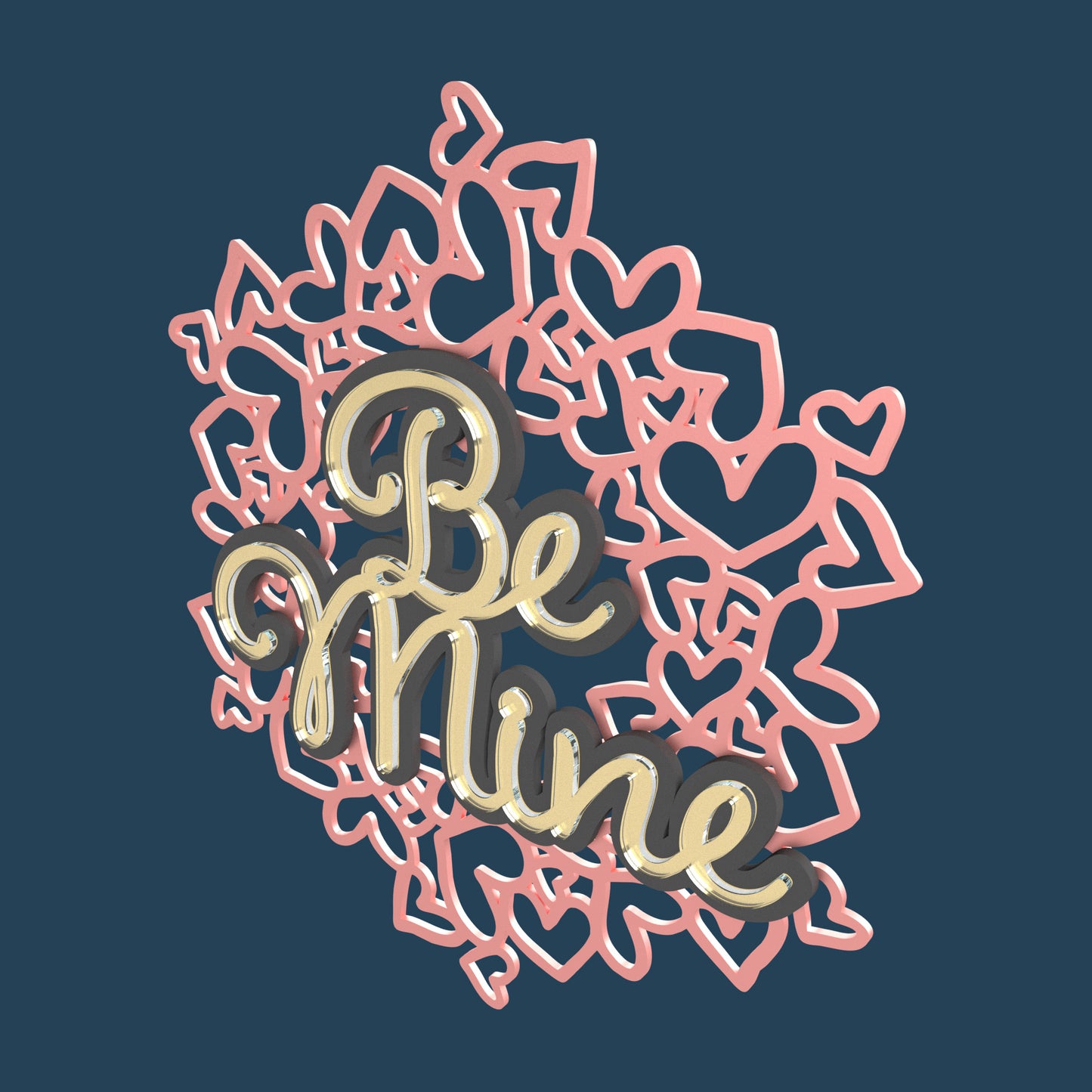 Happy Valentine's Hearts Wreath - Laser Cut File - svg dxf pdf eps ai The X Laser Files
