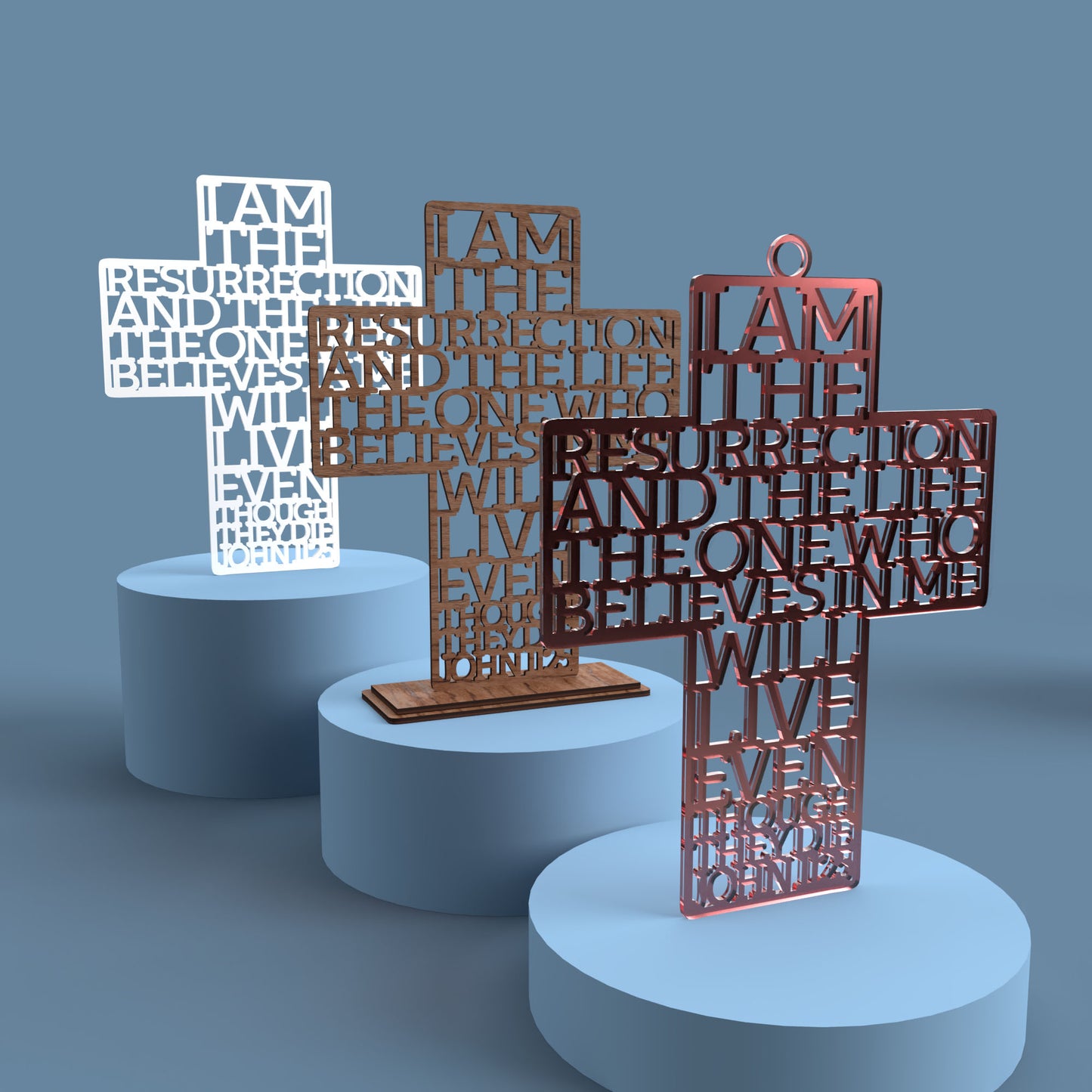 John 11:25 I am the resurrection Cross - Laser Cut File - svg dxf pdf eps ai The X Laser Files