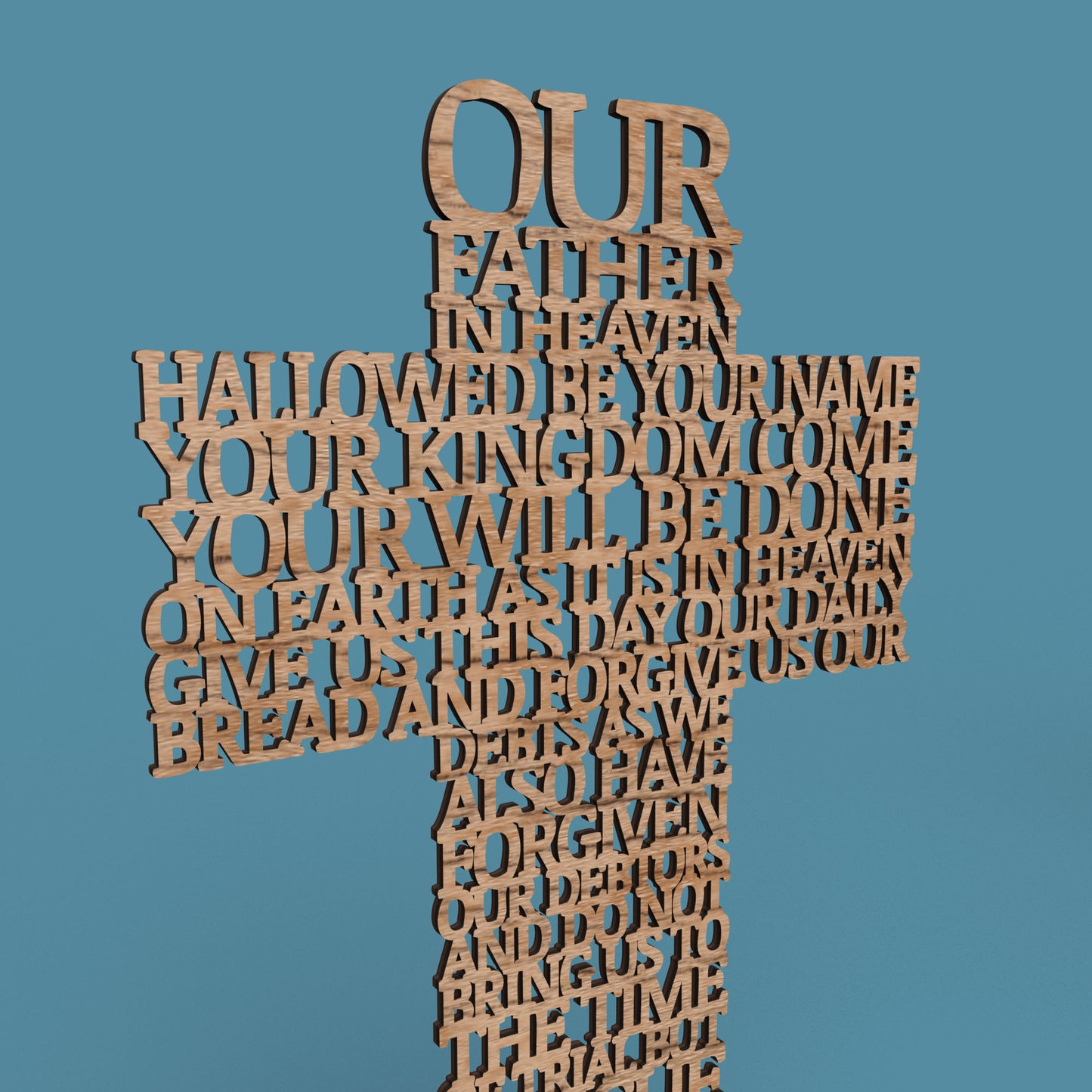Lord's Prayer (Our Father) Cross Modern Version -Laser Cut File - The X Laser Files