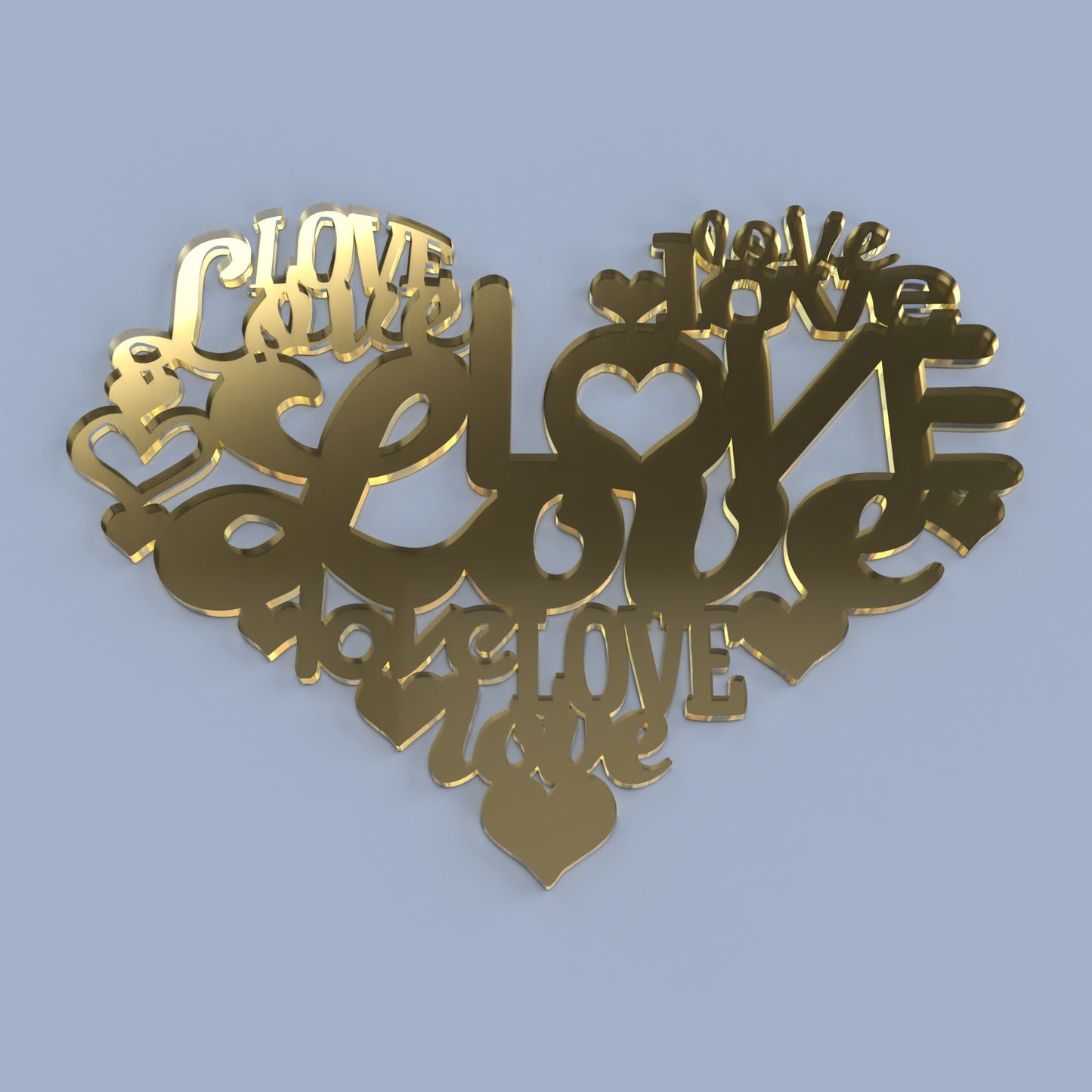Love Valentine Hanging Heart - Laser Cut File - svg dxf pdf eps ai The X Laser Files