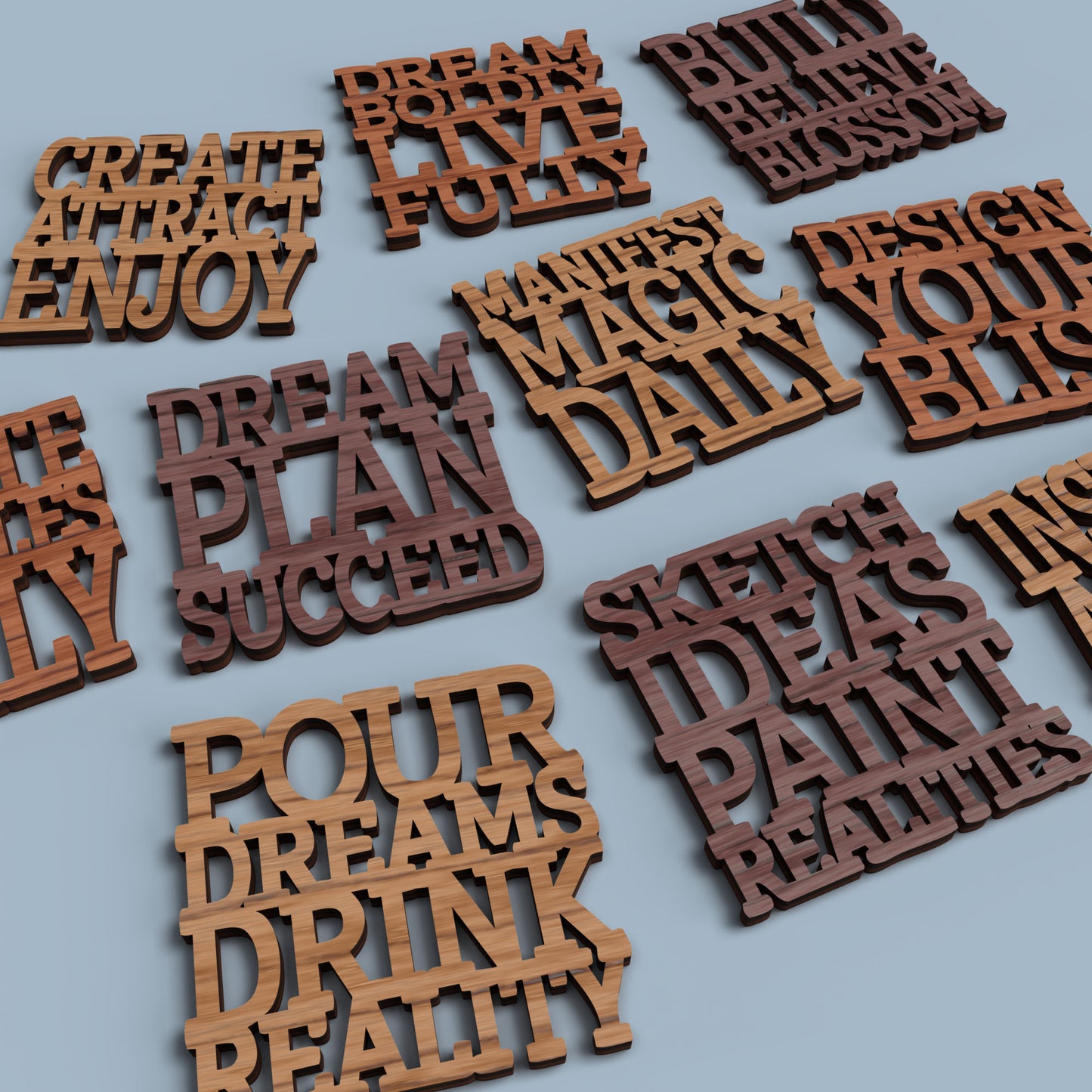 Manifest Coasters - Laser Cut File - svg dxf pdf eps ai The X Laser Files