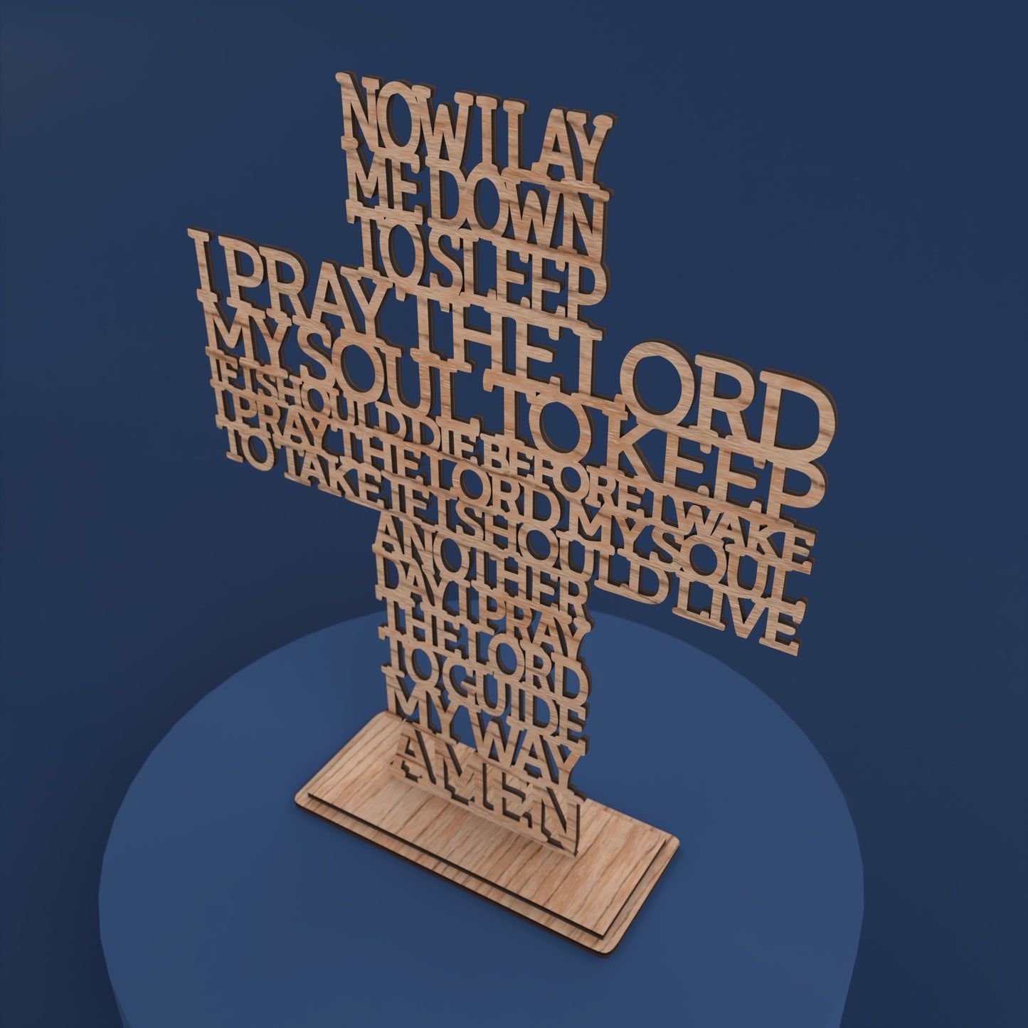 Now I lay me down to sleep Prayer Cross -Laser Cut File - The X Laser Files