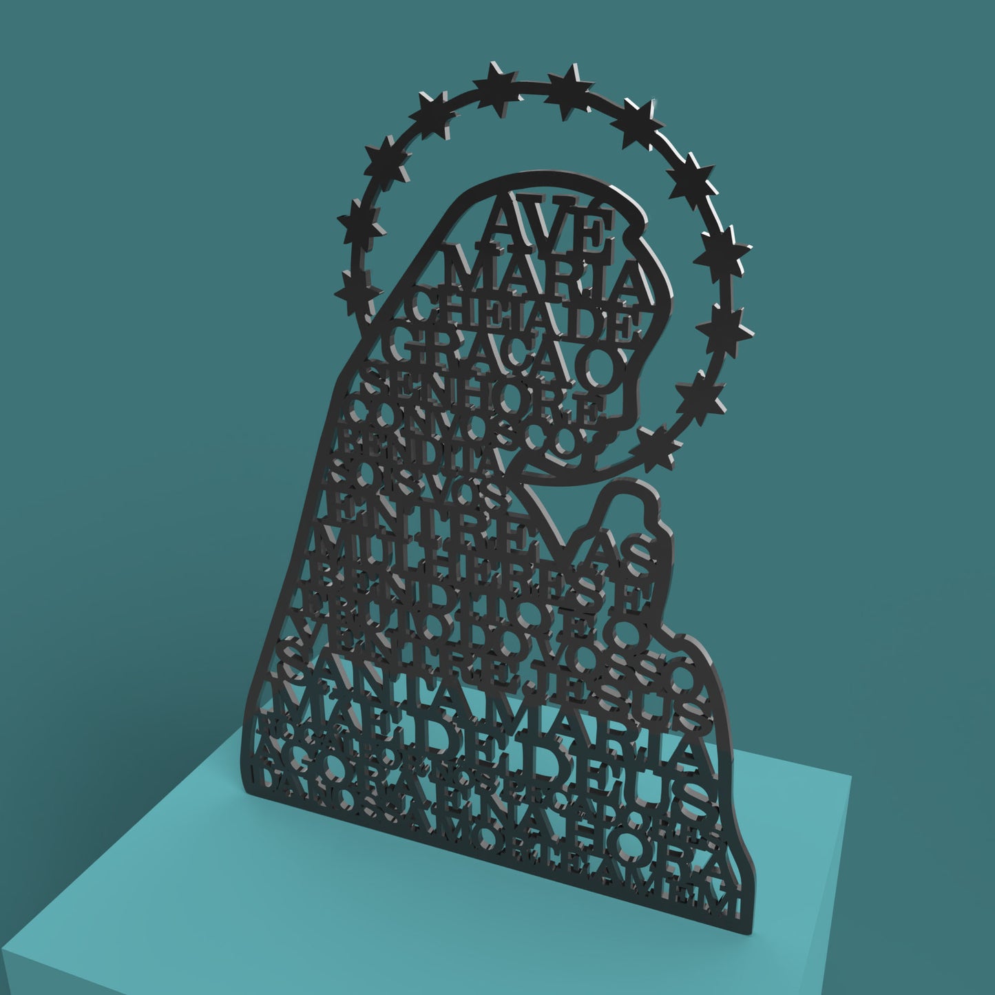 Ave Maria Virgin Catholic -Laser Cut File - The X Laser Files