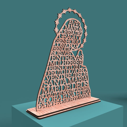 Ave Maria Virgin Catholic -Laser Cut File - The X Laser Files