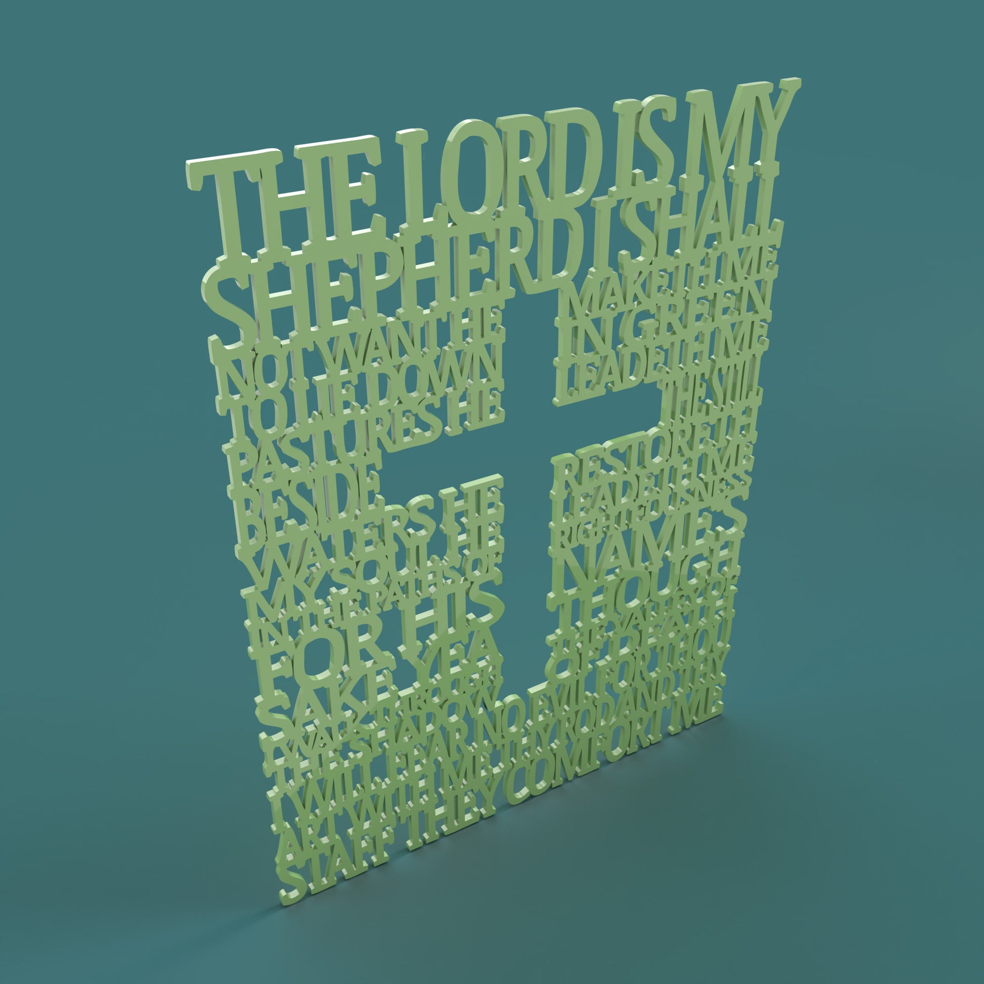 Psalm 23 Square with Cross (King James Version) -Laser Cut File - The X Laser Files