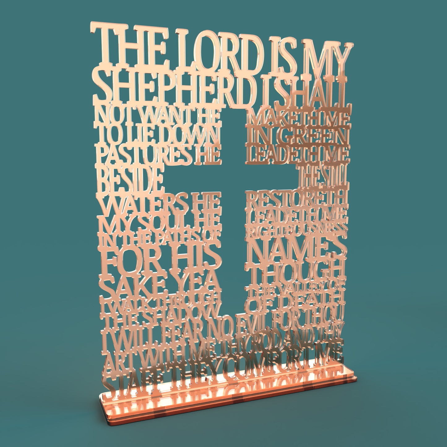 Psalm 23 Square with Cross (King James Version) -Laser Cut File - The X Laser Files