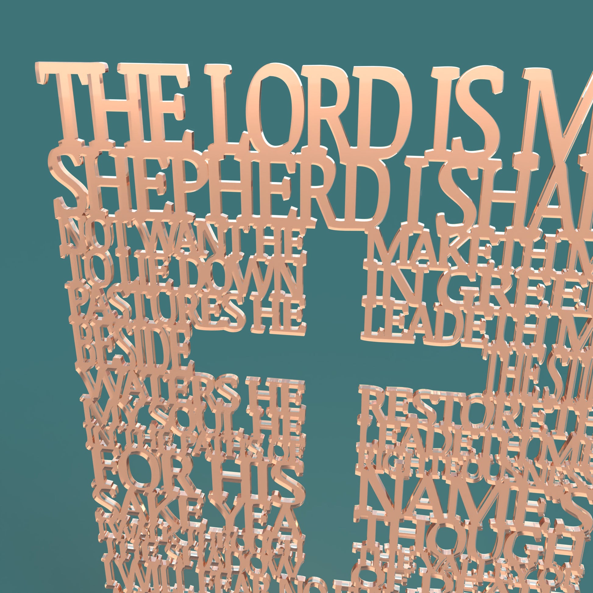 Psalm 23 Square with Cross (King James Version) -Laser Cut File - The X Laser Files