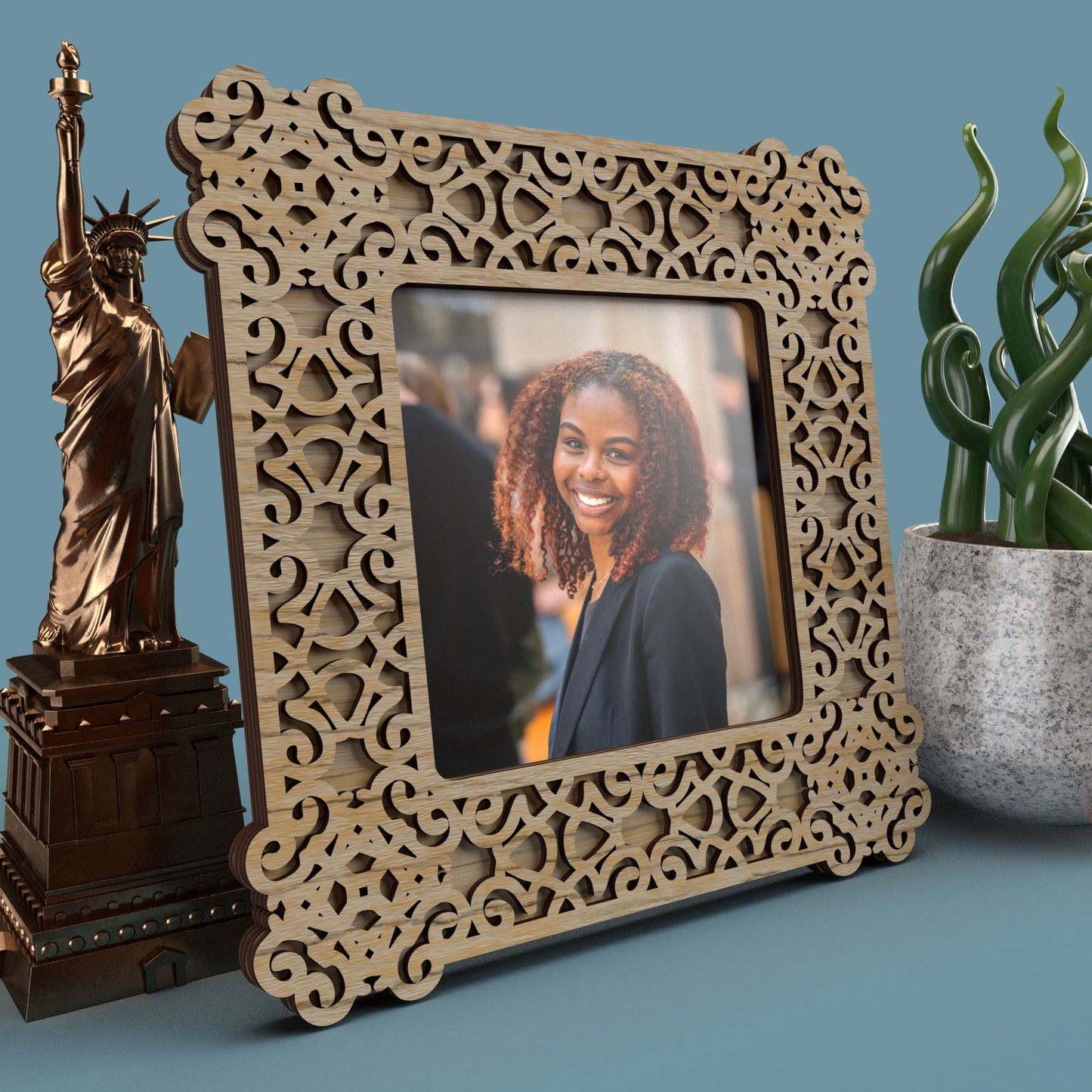 Square Photo Frame Cast Iron - Laser Cut File - svg dxf pdf eps ai The X Laser Files