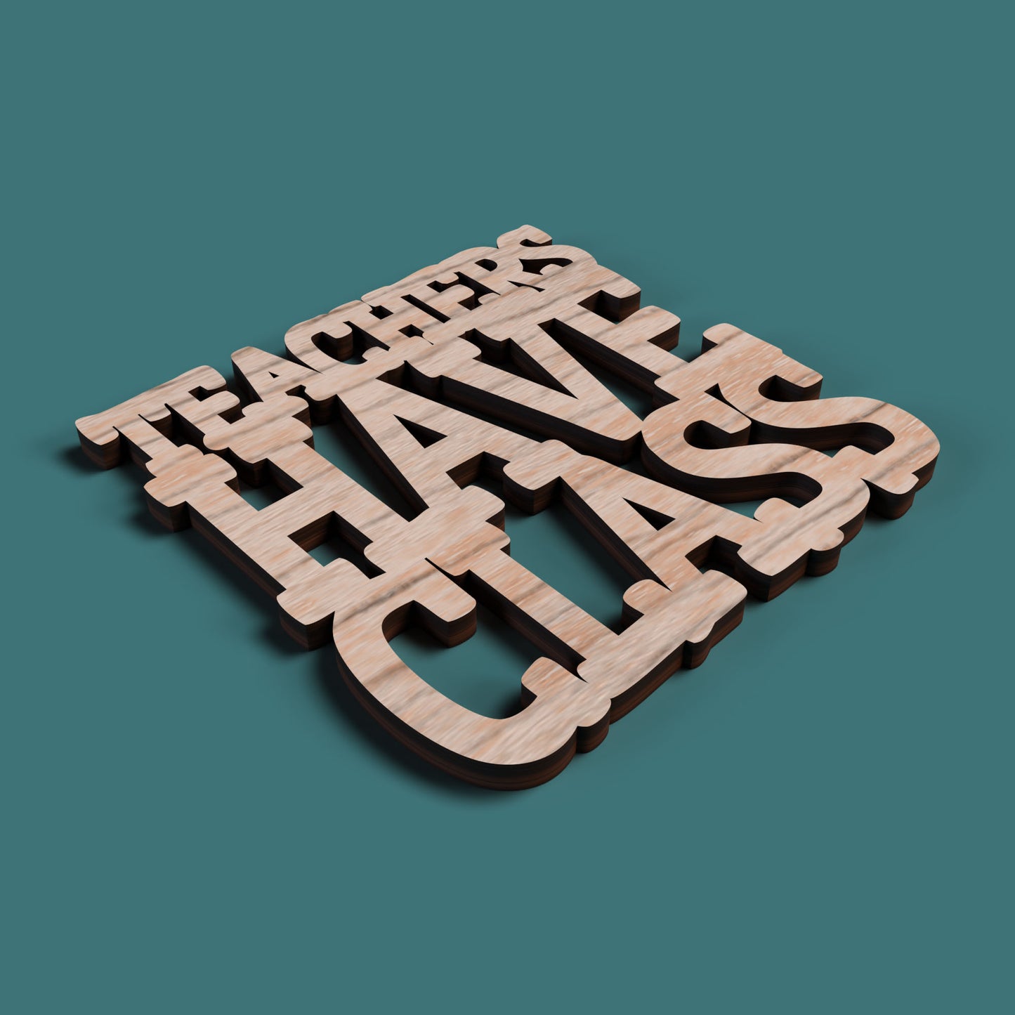 Teacher Coasters -Laser Cut File - The X Laser Files