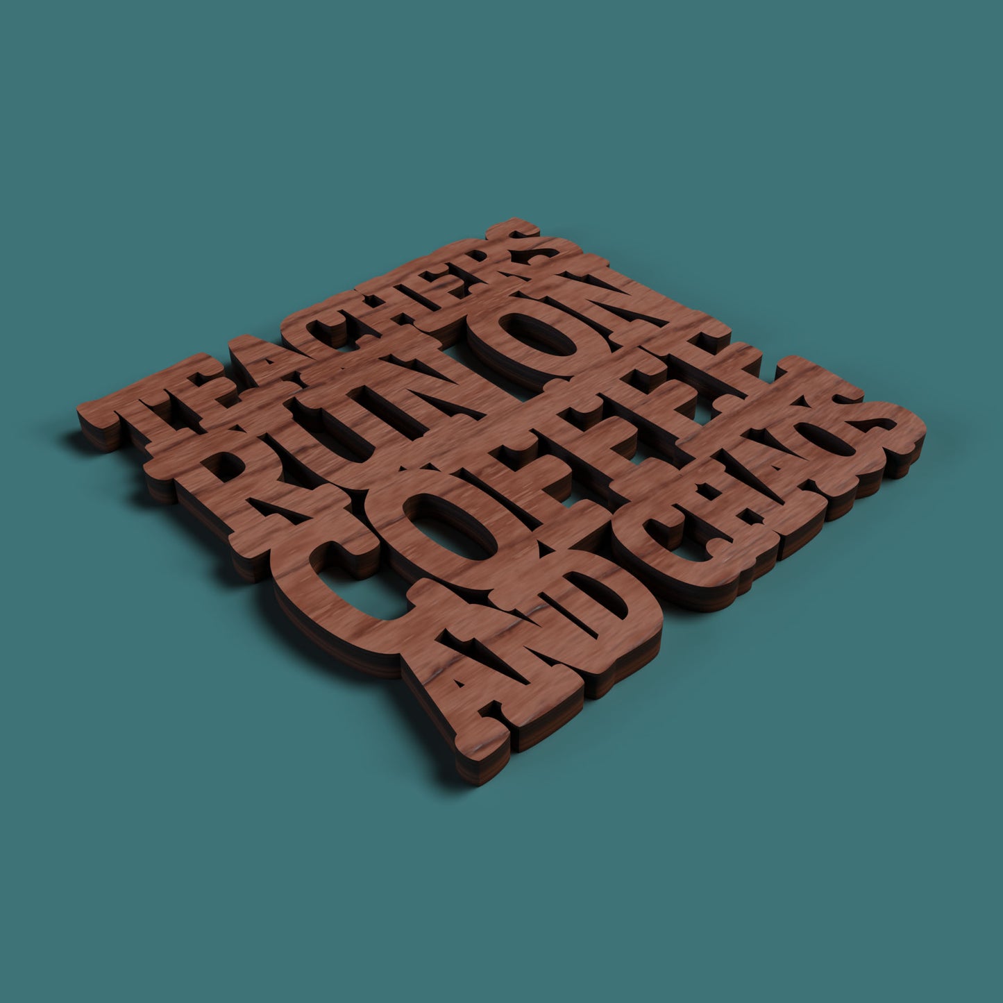 Teacher Coasters -Laser Cut File - The X Laser Files