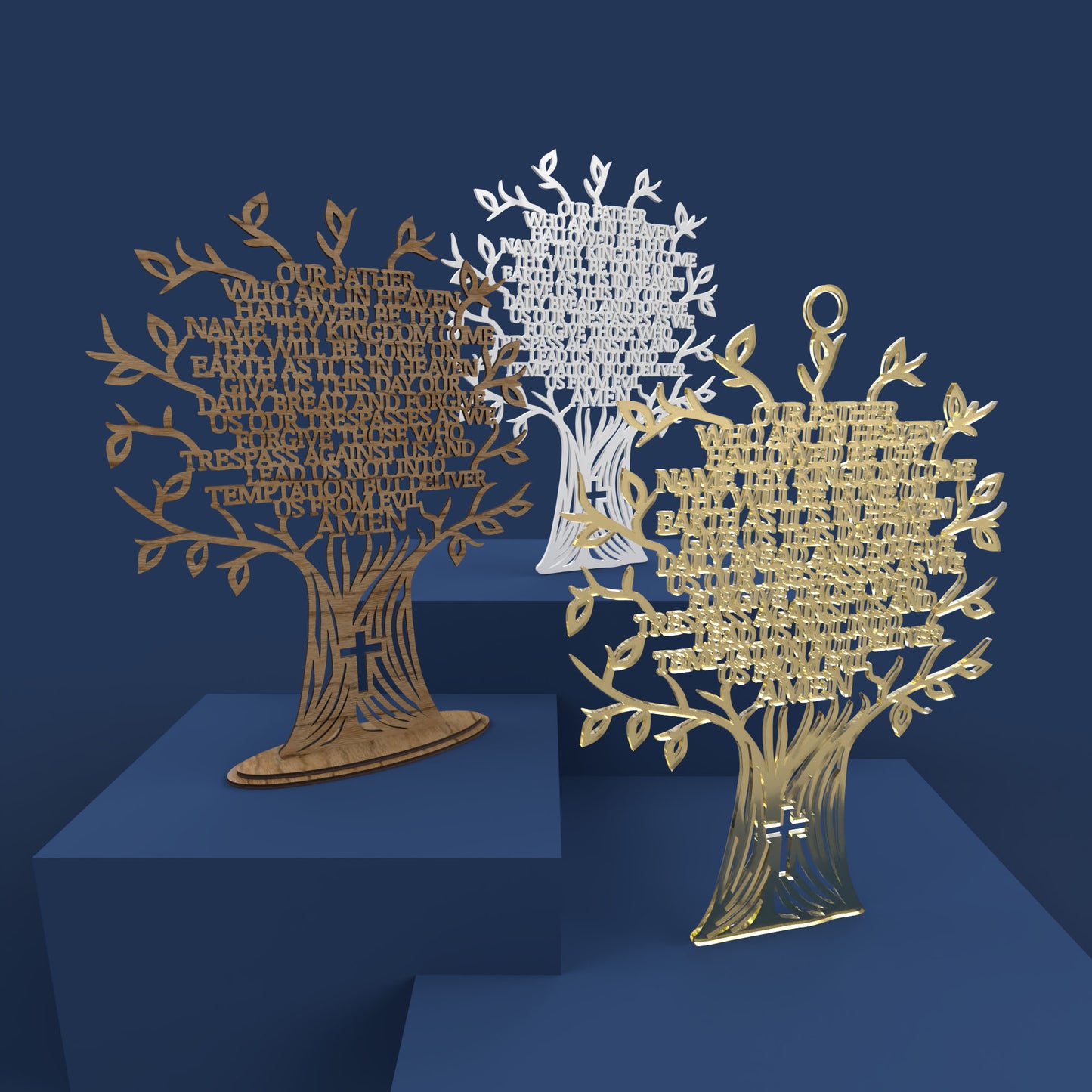 Lord's Prayer (Our Father) Tree Traditional Version -Laser Cut File - The X Laser Files